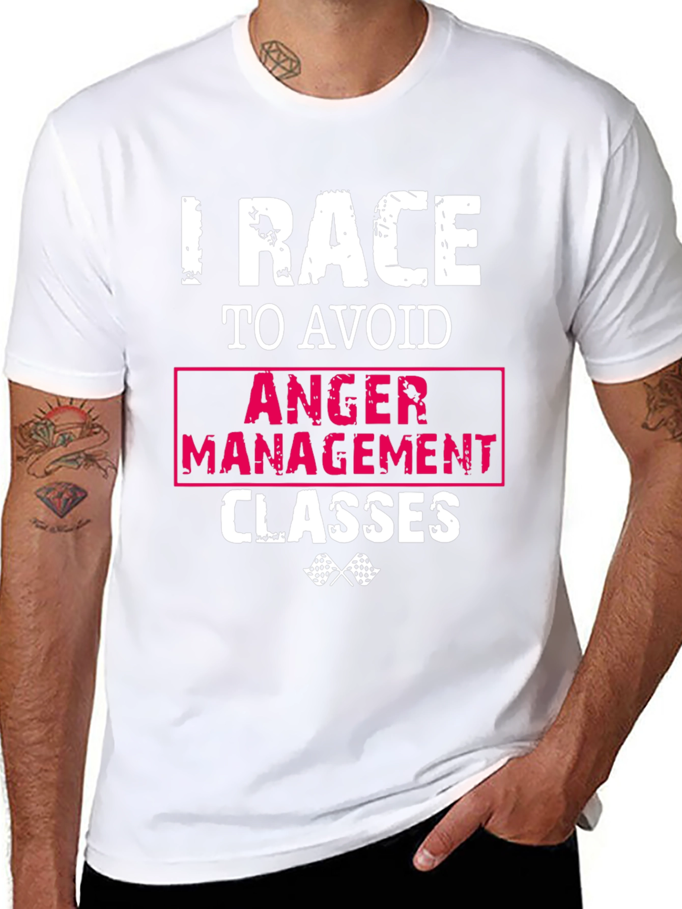 I Race To Avoid Anger Management Classes Funny T-Shirt