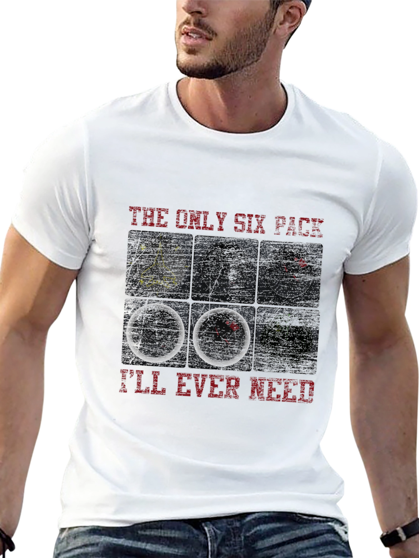 Pilot Six Pack T-Shirt - Aviation Instrument Panel Design
