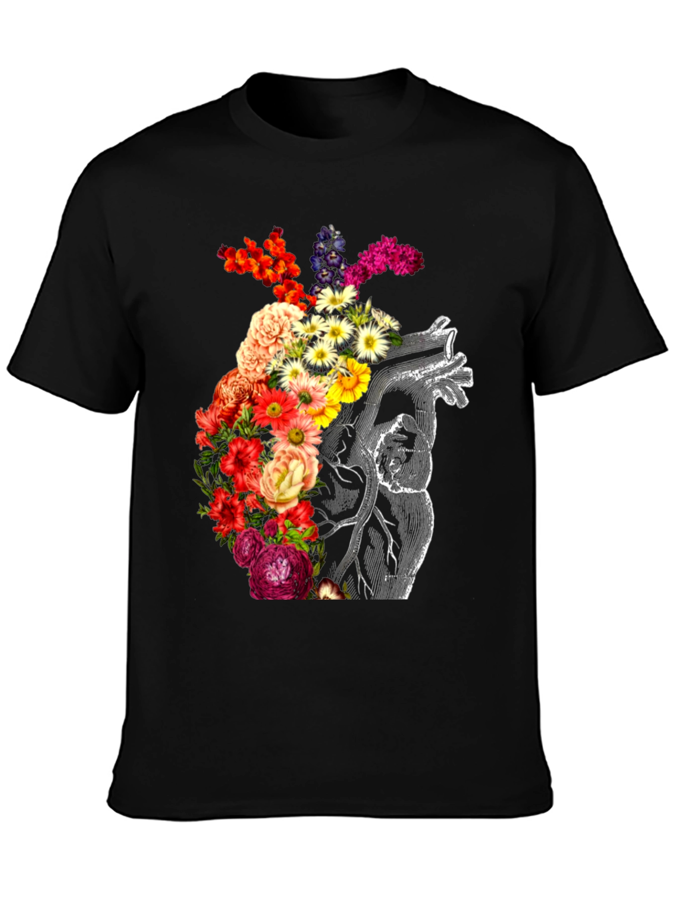 Floral Heart Graphic Tee - Anatomical Love