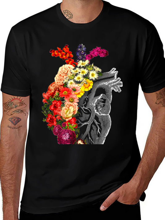 Floral Heart Graphic Tee - Anatomical Love