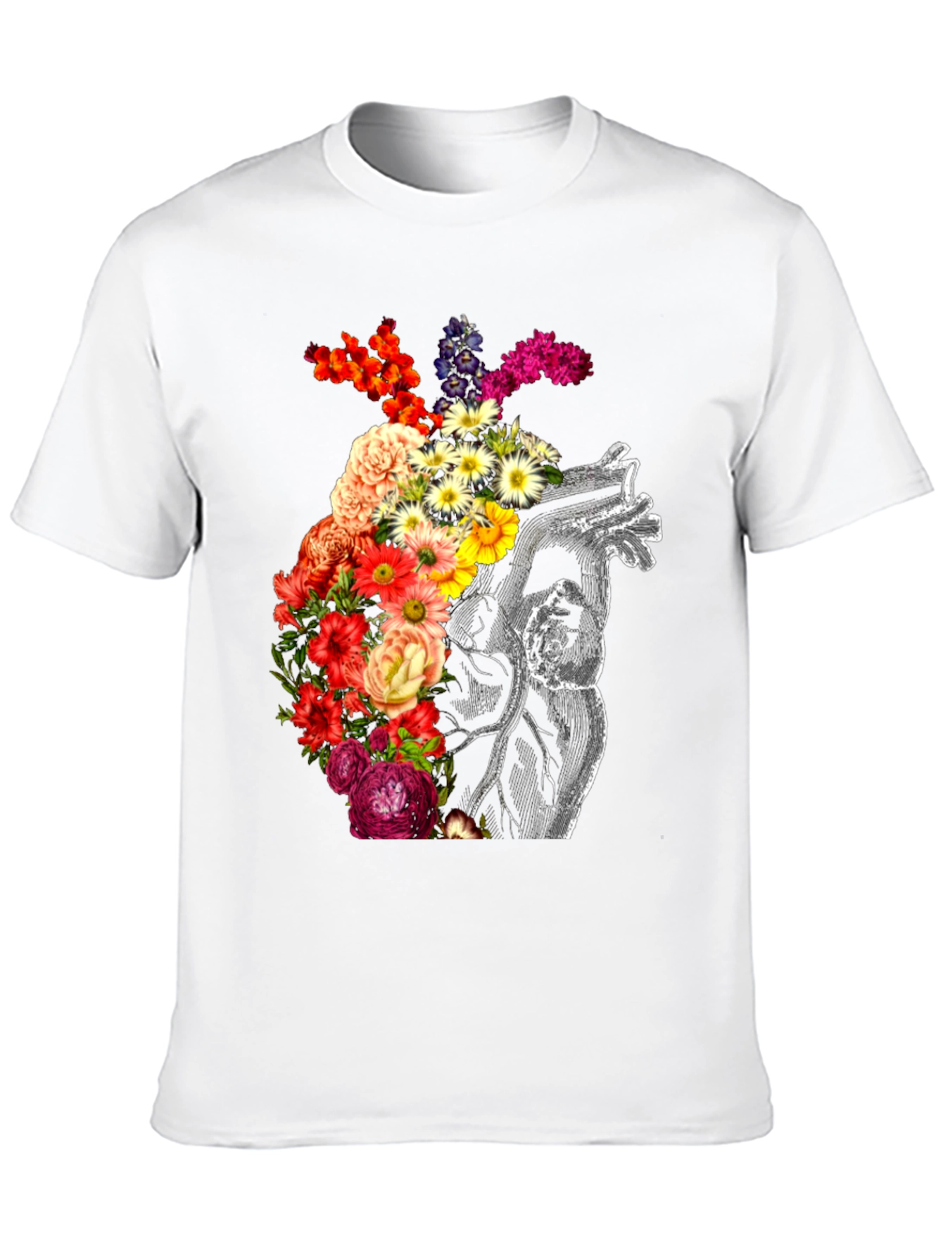 Floral Heart Graphic Tee - Anatomical Love