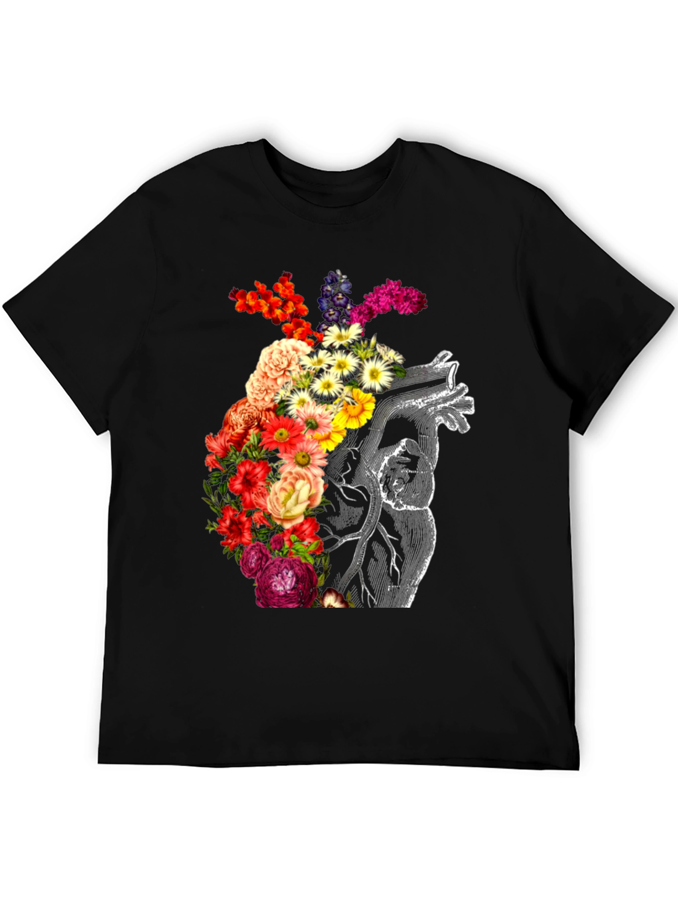 Floral Heart Graphic Tee - Anatomical Love