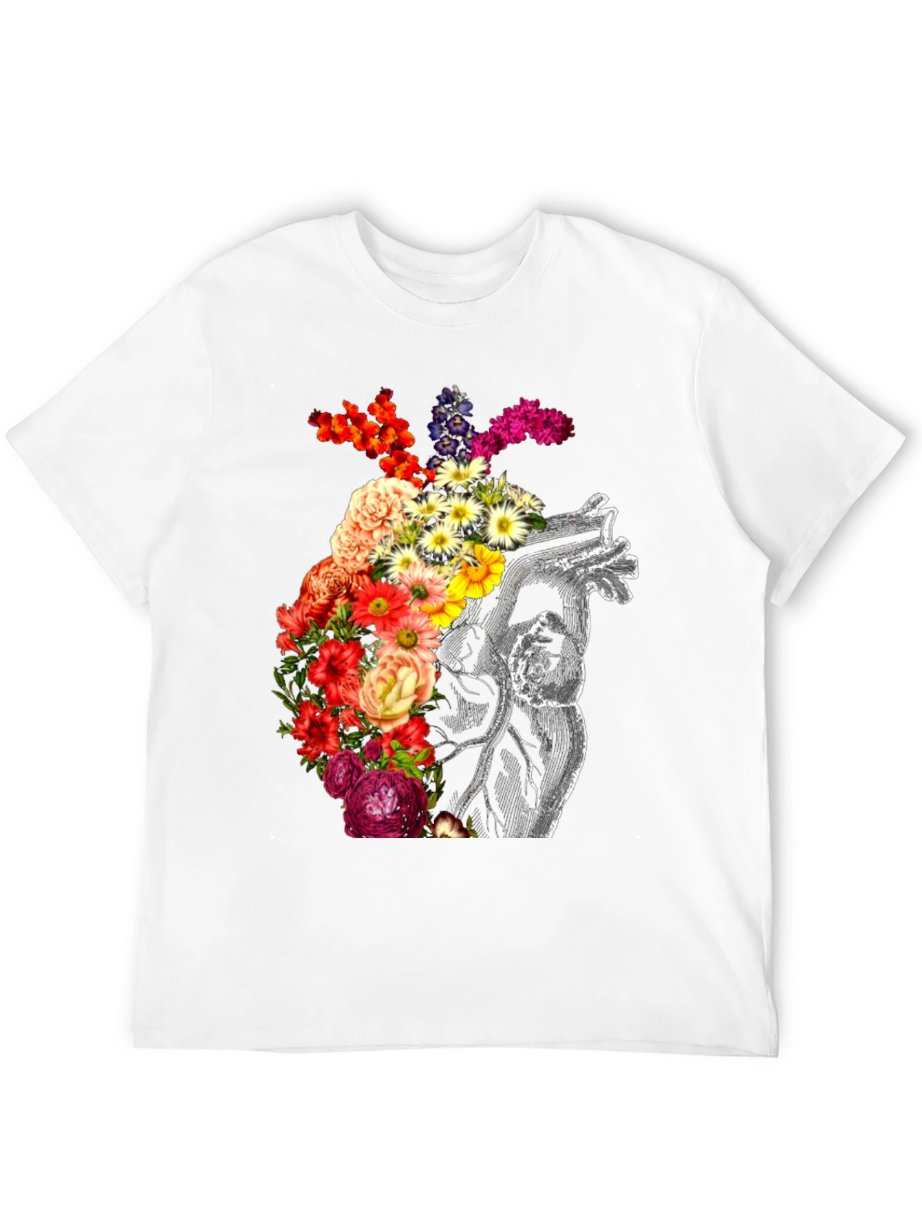 Floral Heart Graphic Tee - Anatomical Love