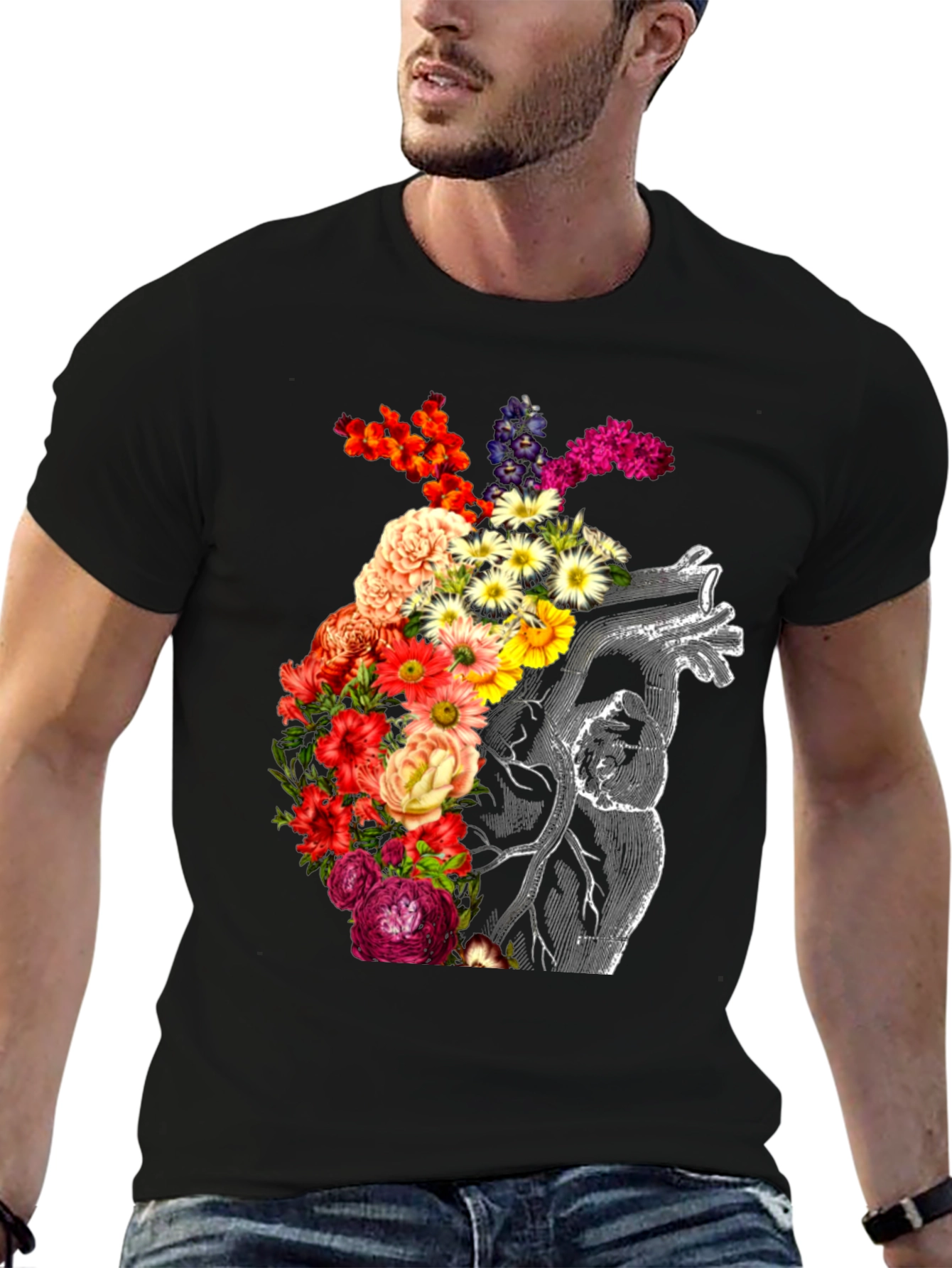 Floral Heart Graphic Tee - Anatomical Love