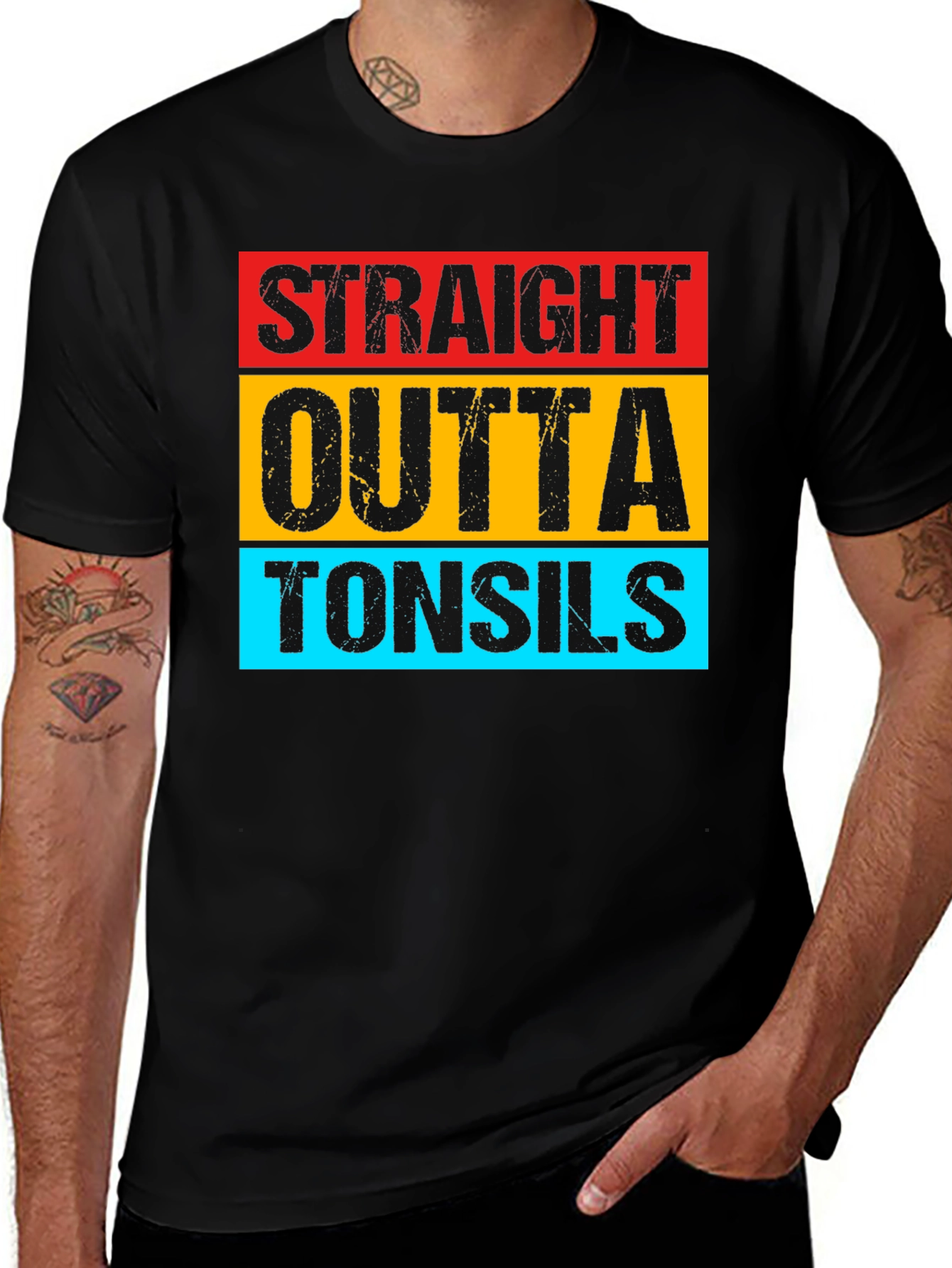 Straight Outta Tonsils Graphic Tee Shirt