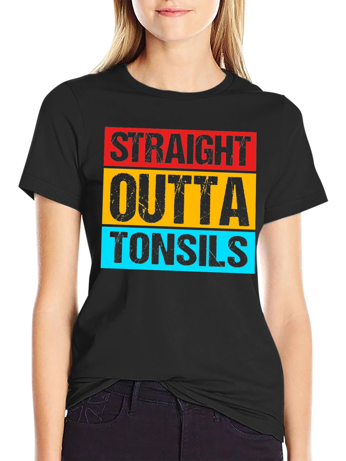 Straight Outta Tonsils Graphic Tee Shirt