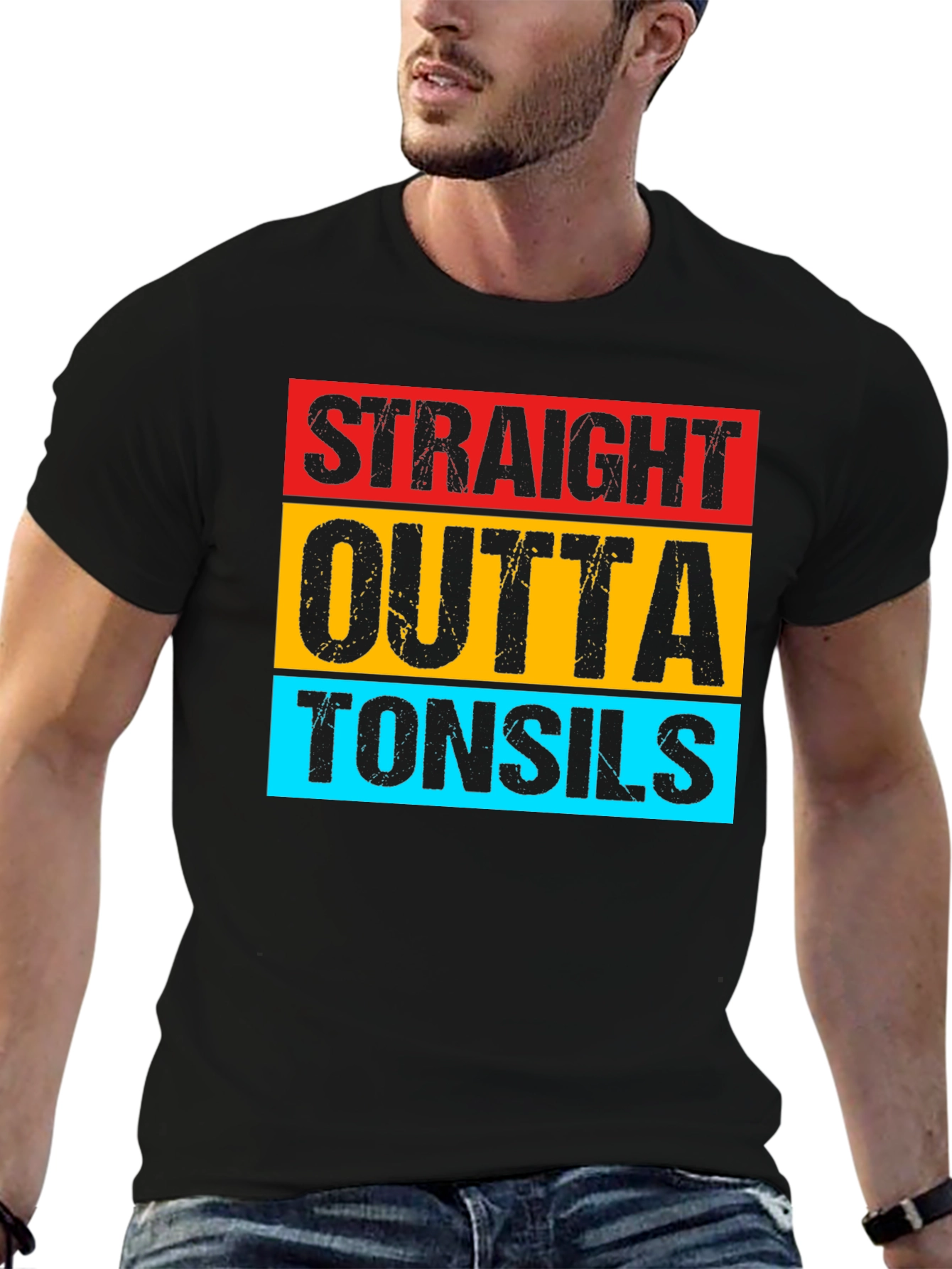 Straight Outta Tonsils Graphic Tee Shirt
