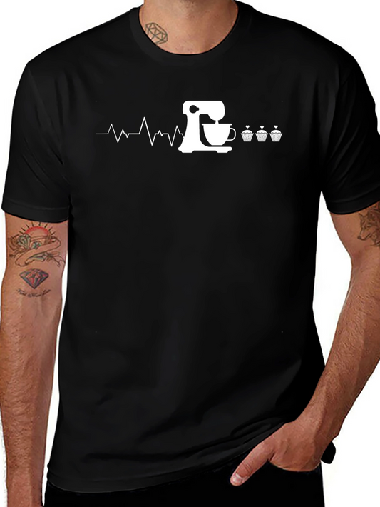 Bakers Heartbeat T-Shirt - Mixing & Cupcakes