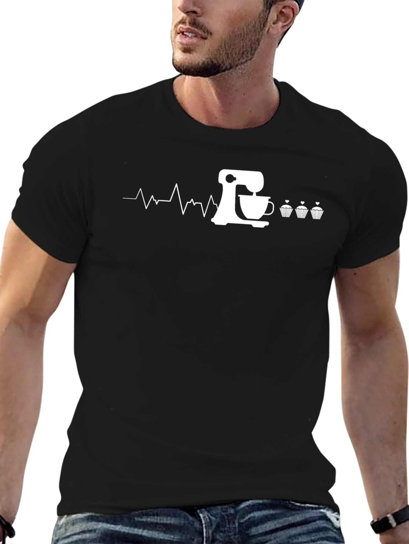 Bakers Heartbeat T-Shirt - Mixing & Cupcakes