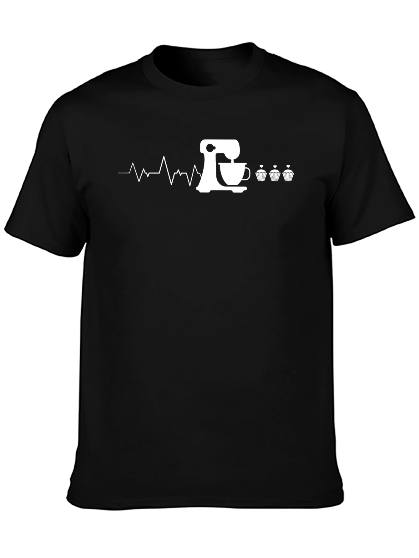 Bakers Heartbeat T-Shirt - Mixing & Cupcakes