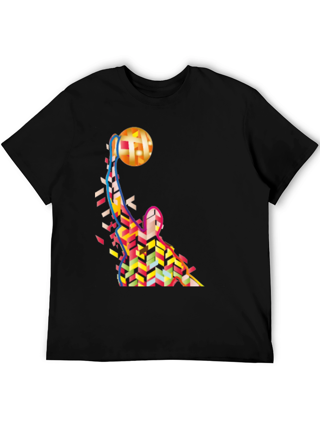 Abstract Basketball Graphic Tee - Trendy Sportswear