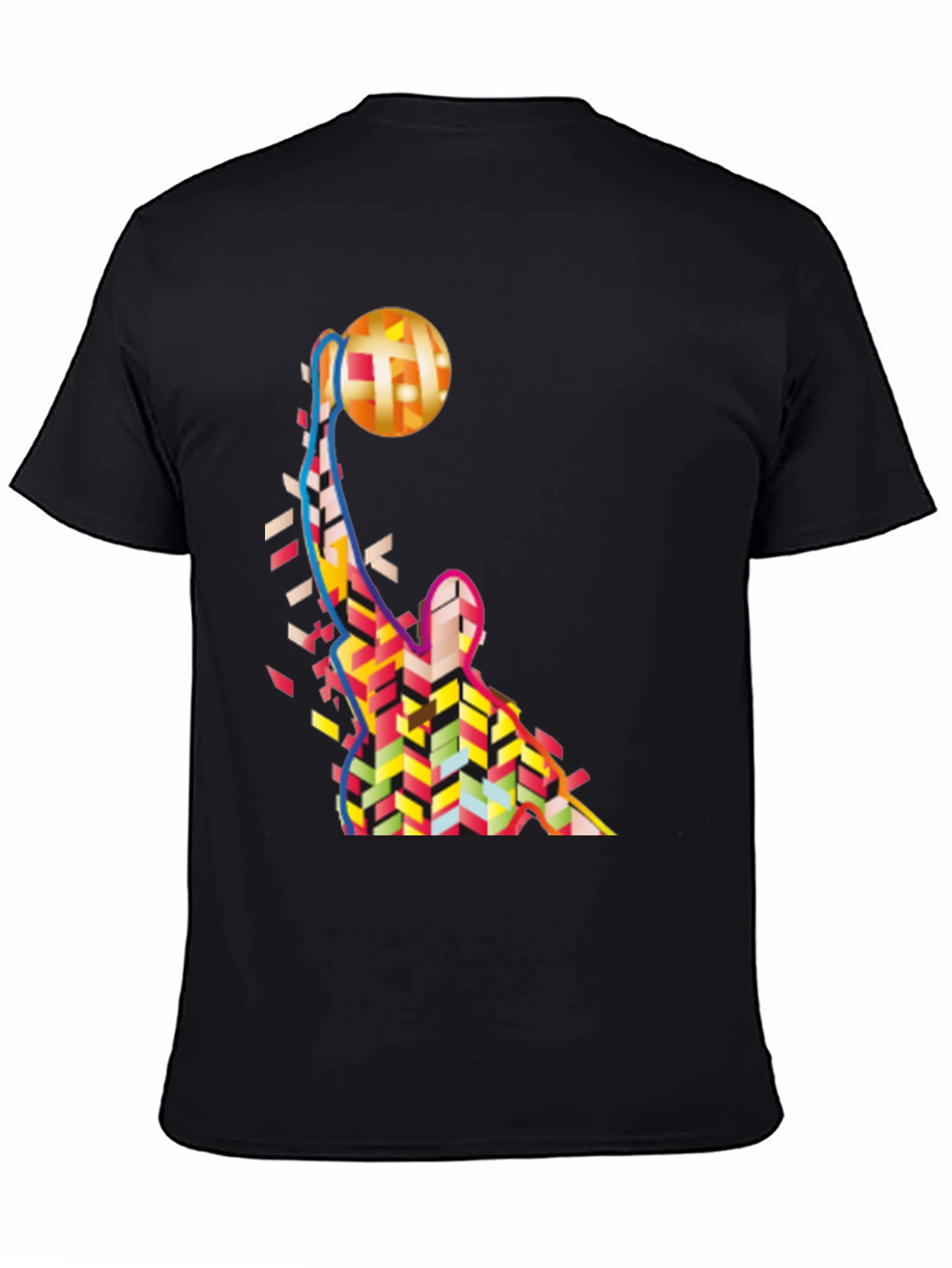 Abstract Basketball Graphic Tee - Trendy Sportswear
