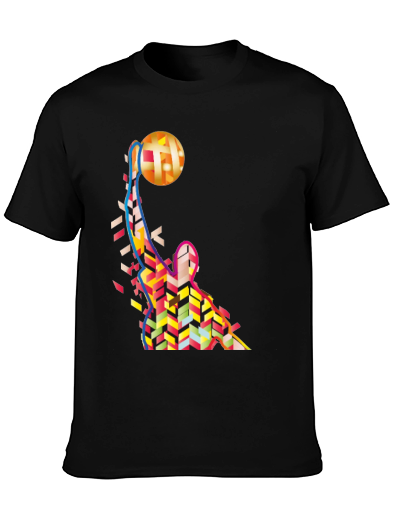 Abstract Basketball Graphic Tee - Trendy Sportswear