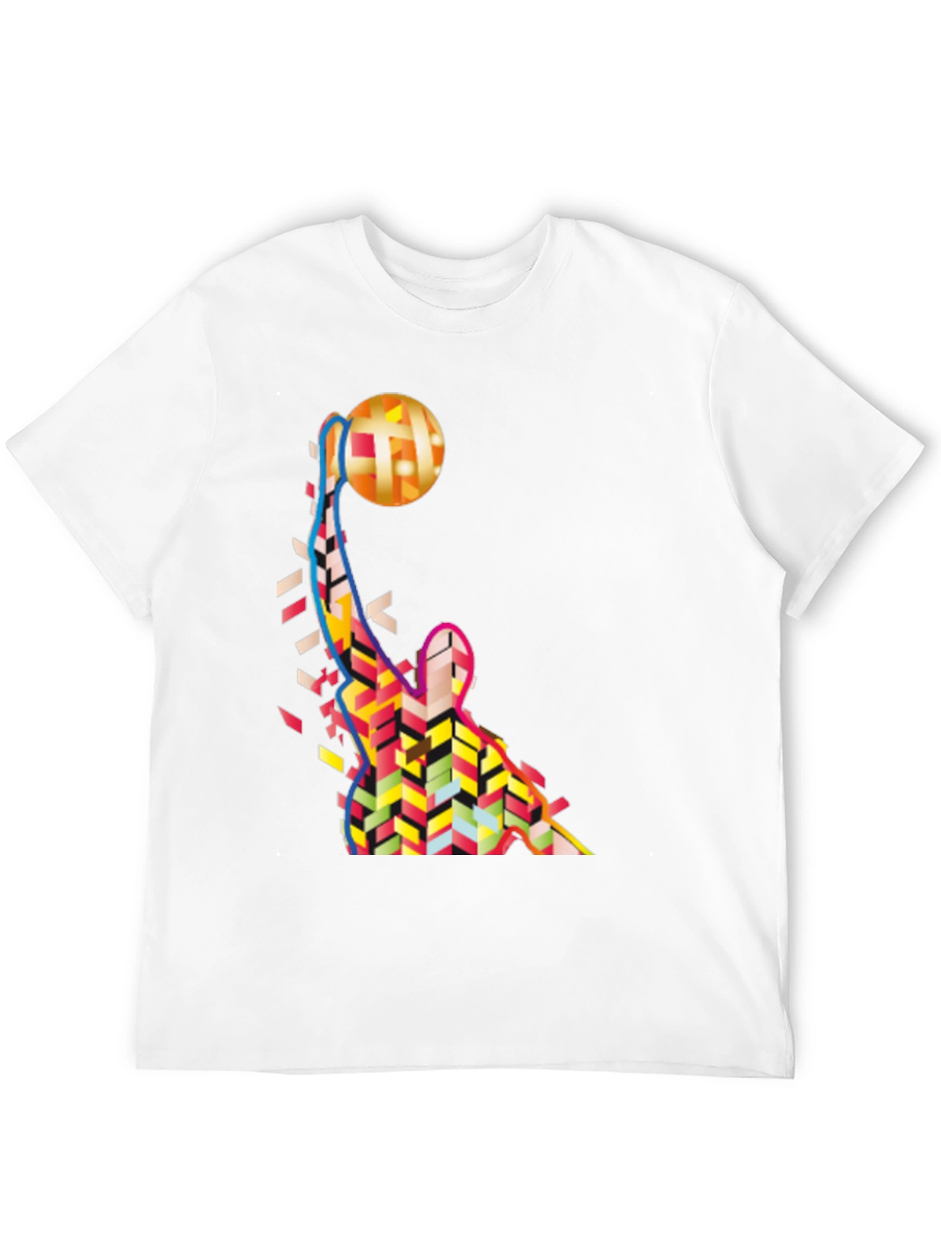 Abstract Basketball Graphic Tee - Trendy Sportswear