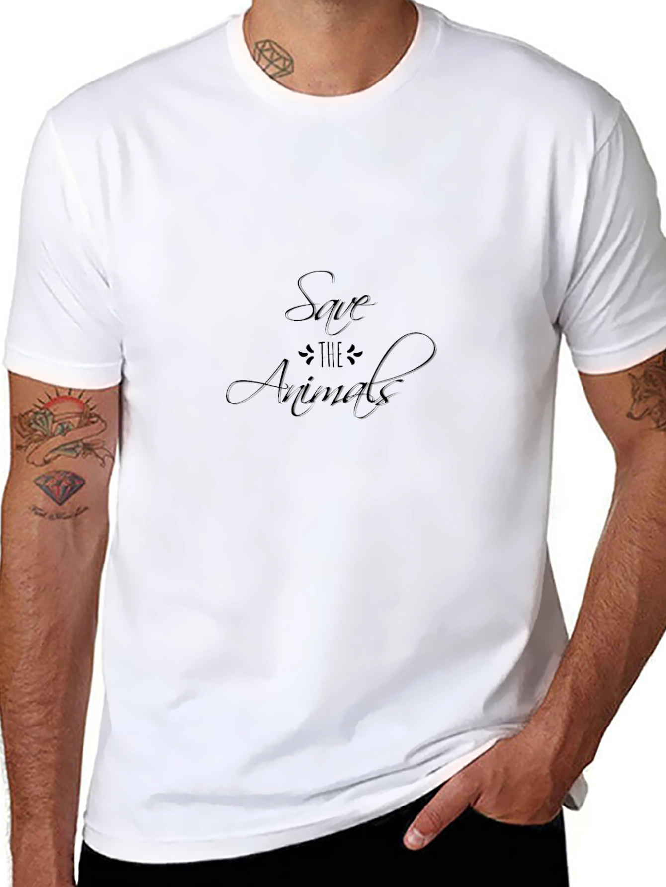 Save the Animals Graphic Tee - Black