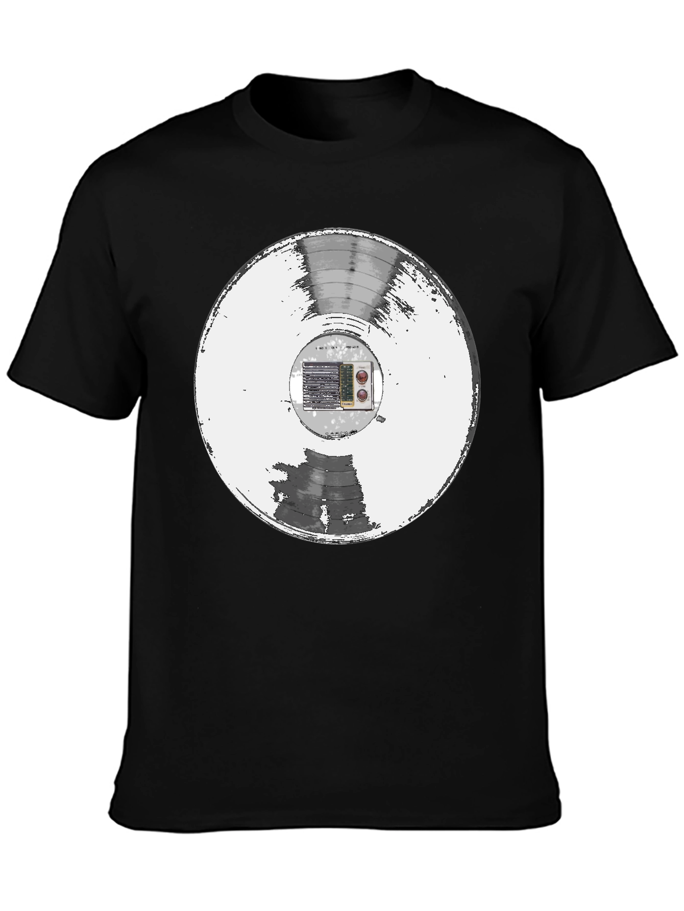 Retro Vinyl Record Black T-Shirt