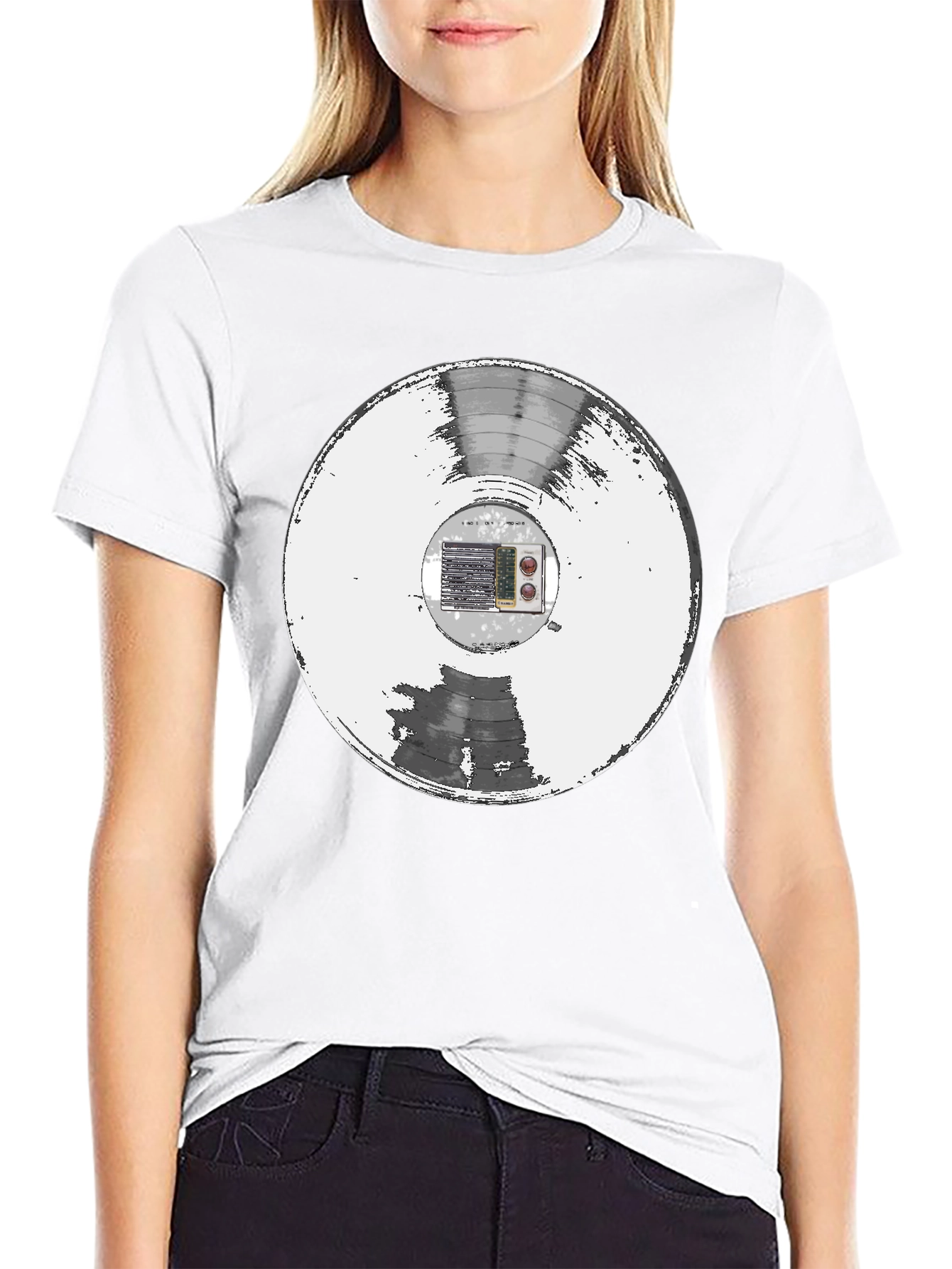 Retro Vinyl Record Black T-Shirt