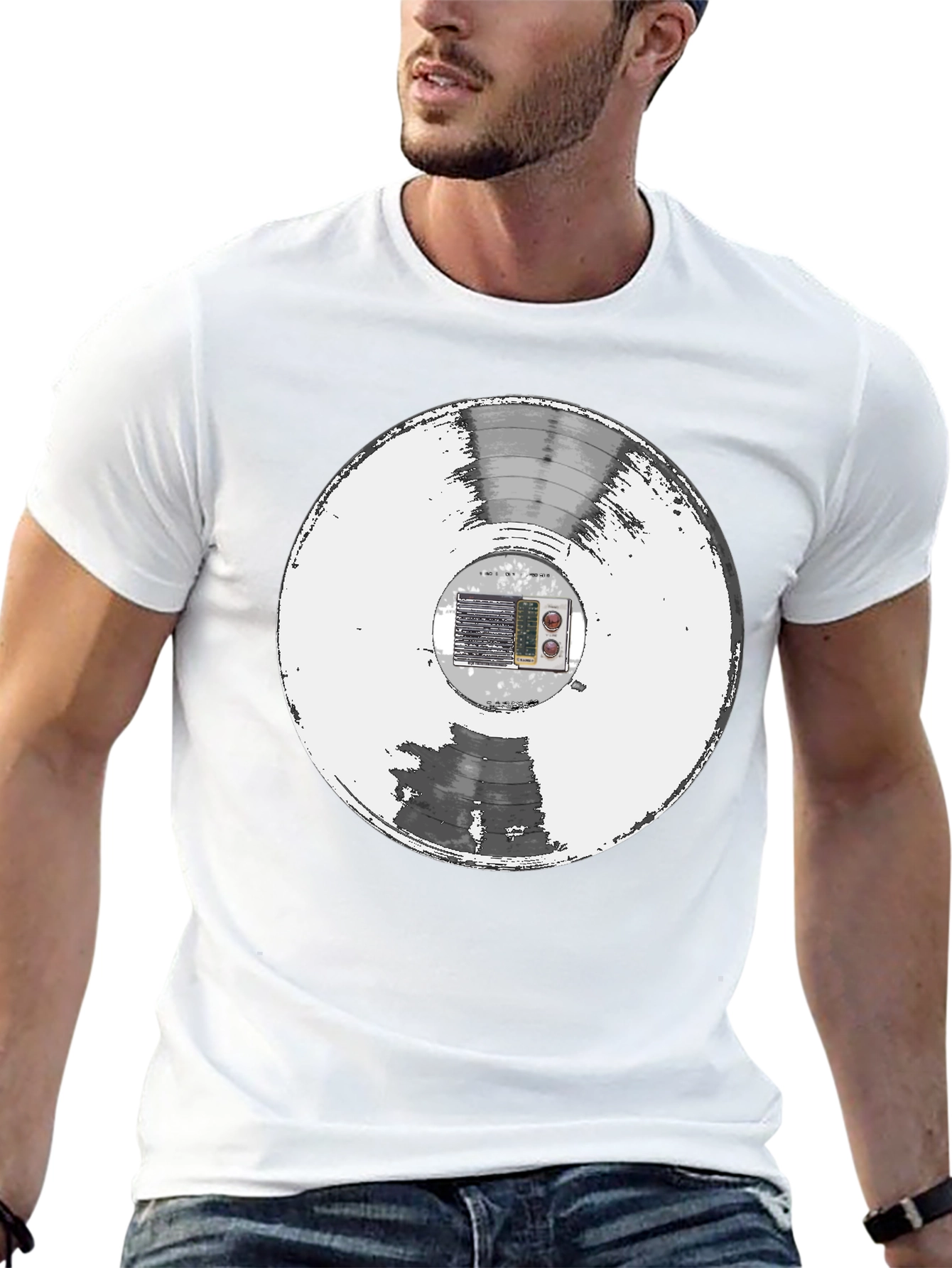 Retro Vinyl Record Black T-Shirt