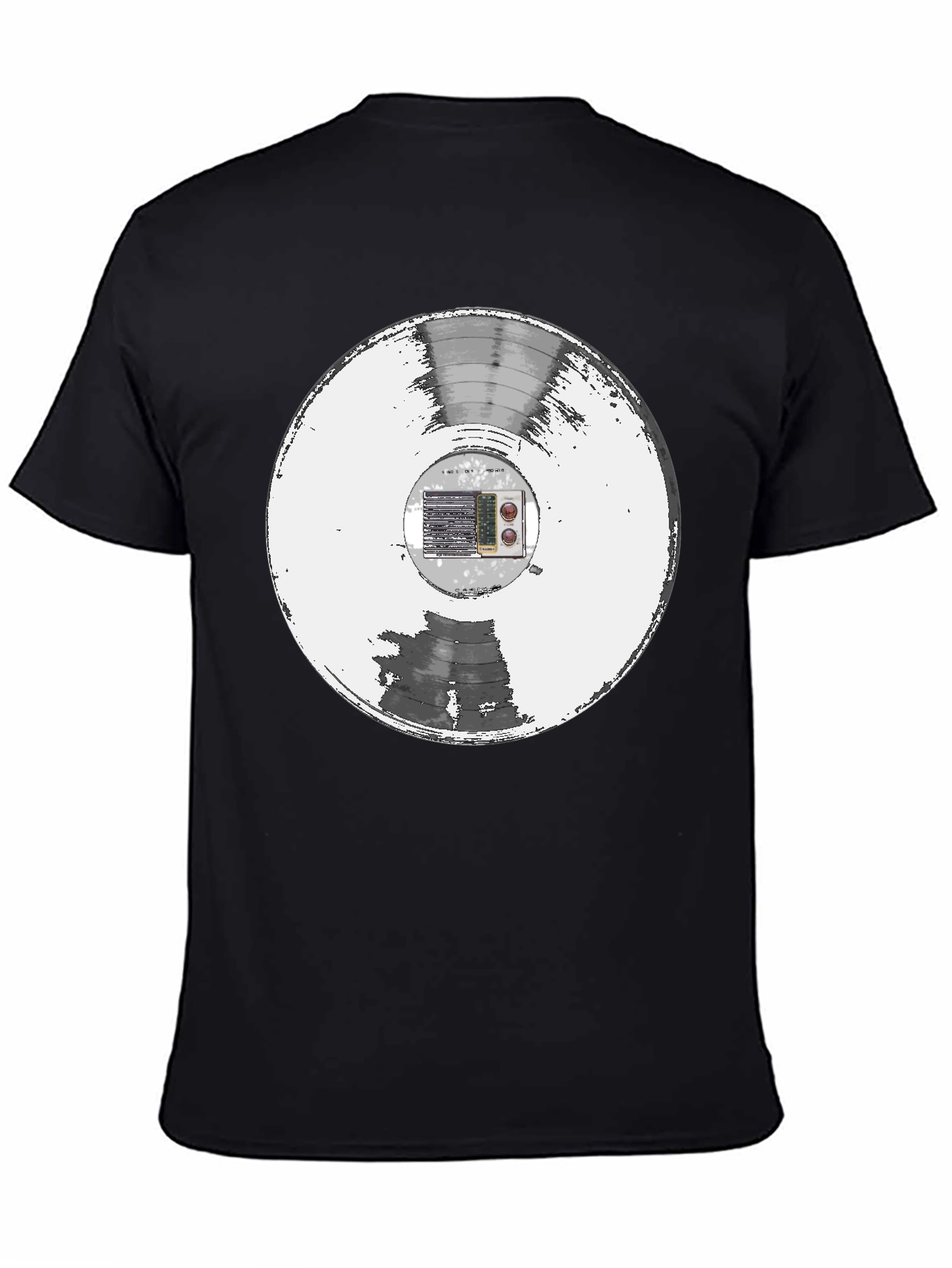 Retro Vinyl Record Black T-Shirt