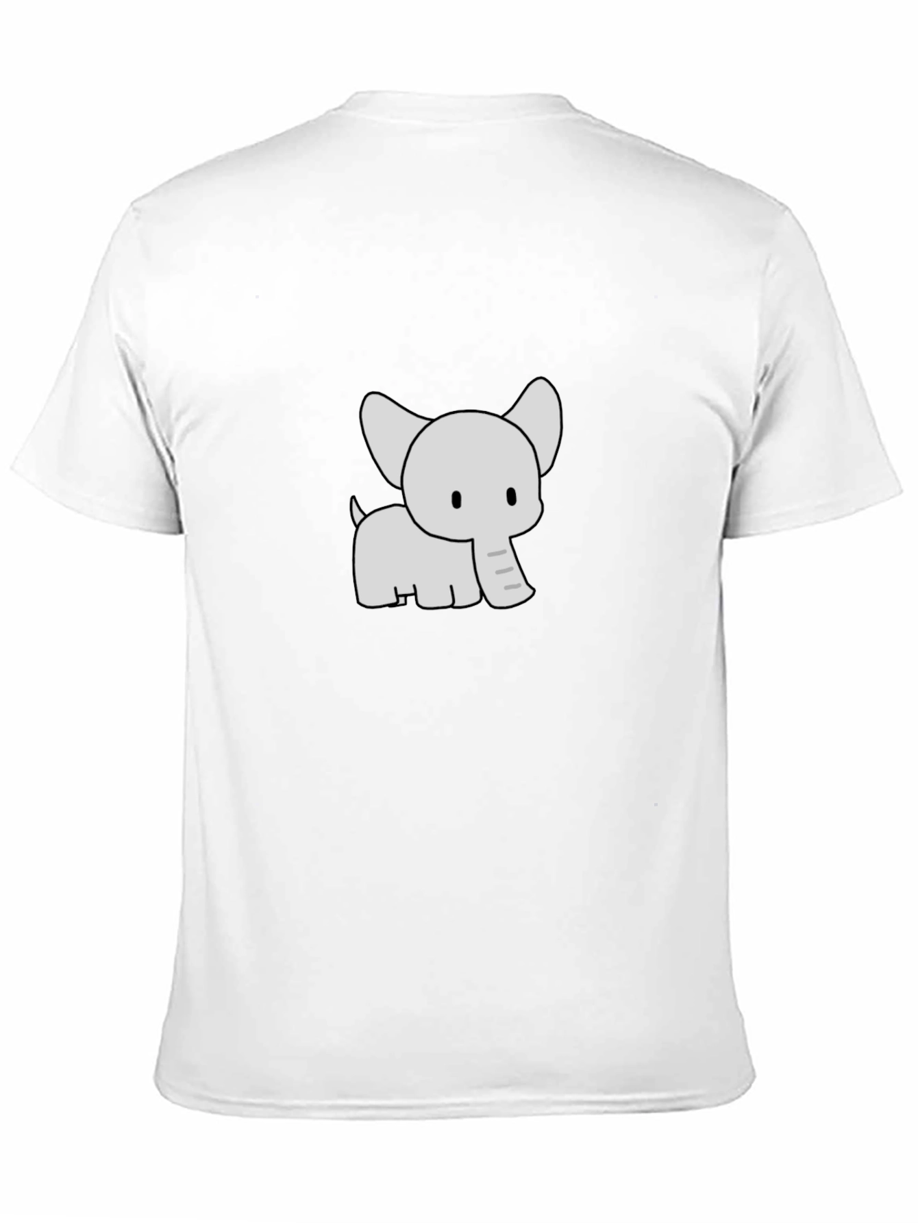 Cute Elephant Graphic Print Black T-Shirt