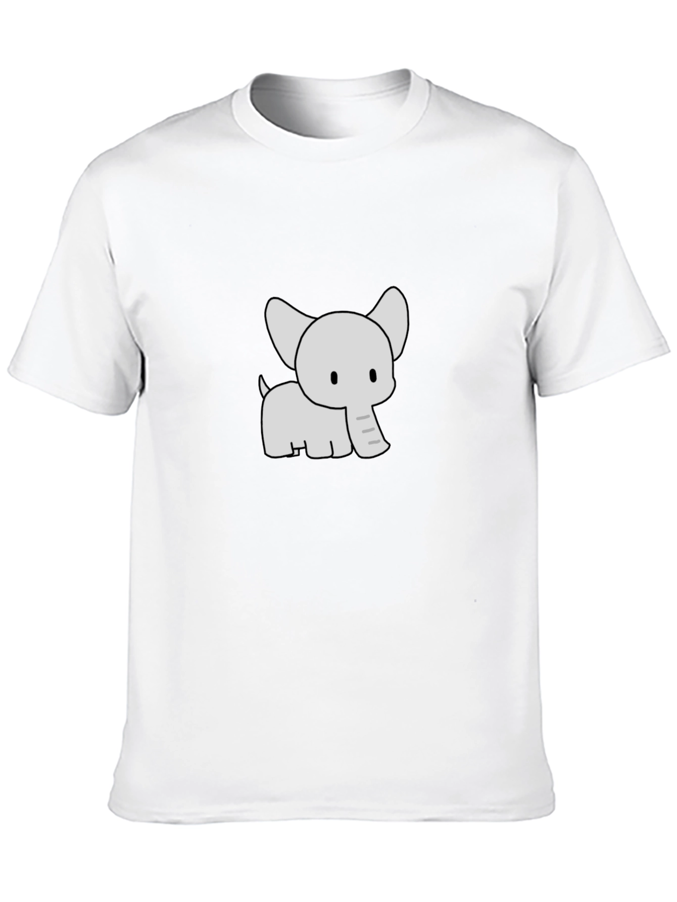 Cute Elephant Graphic Print Black T-Shirt