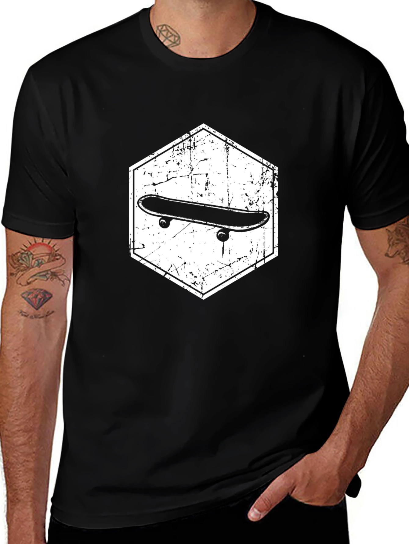 Skateboard Graphic Black T-Shirt