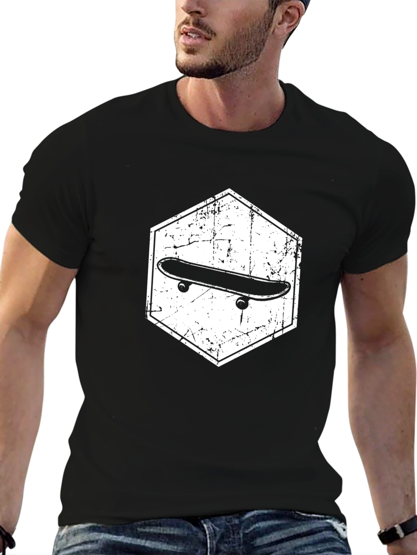 Skateboard Graphic Black T-Shirt