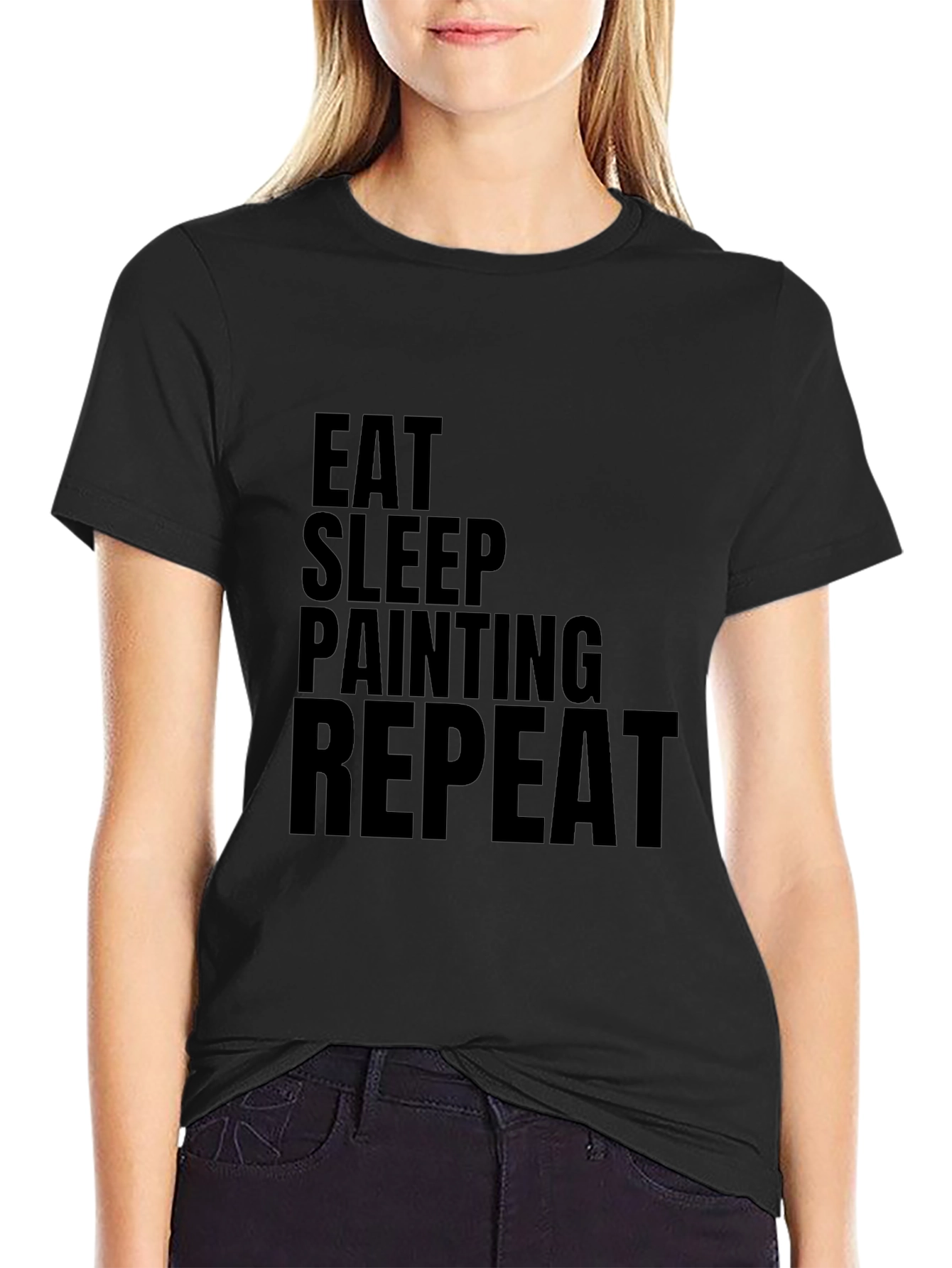 Eat Sleep Painting Repeat Black T-Shirt