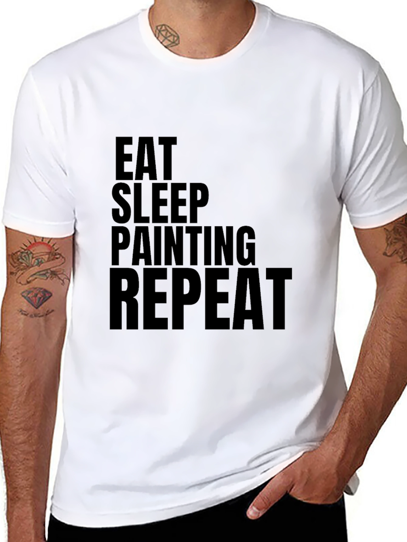 Eat Sleep Painting Repeat Black T-Shirt