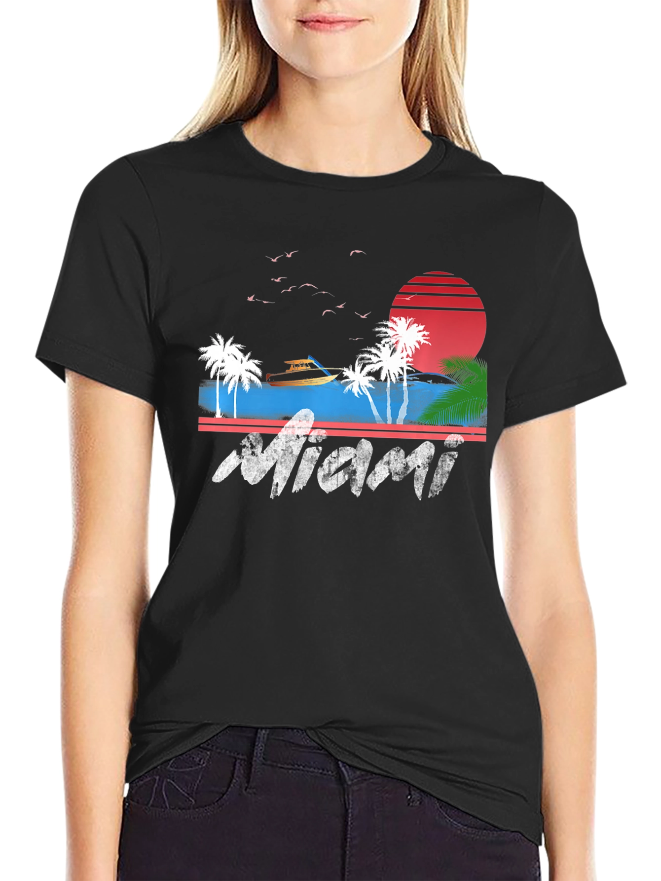 Miami Graphic Tee - Retro Beach Vibes