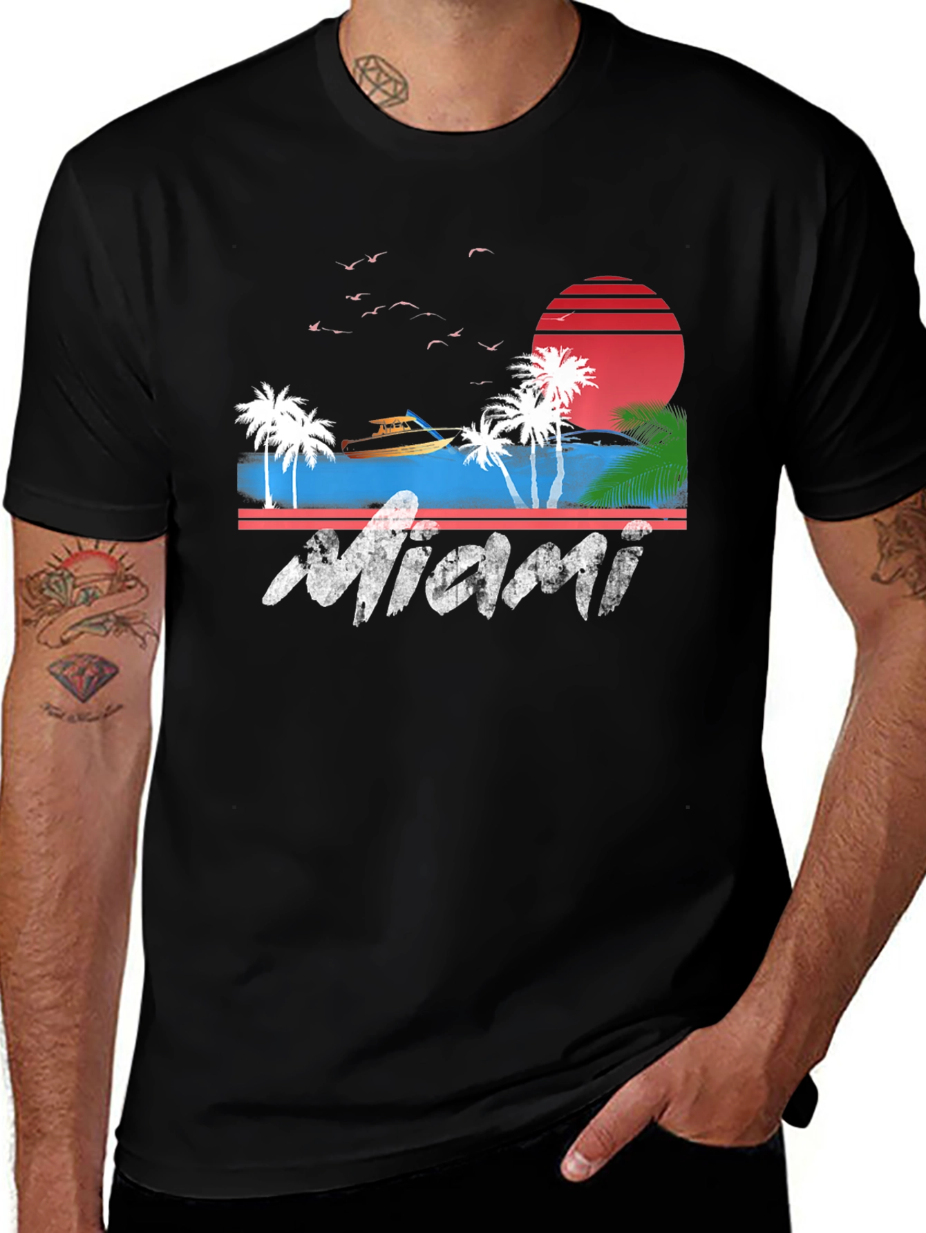 Miami Graphic Tee - Retro Beach Vibes
