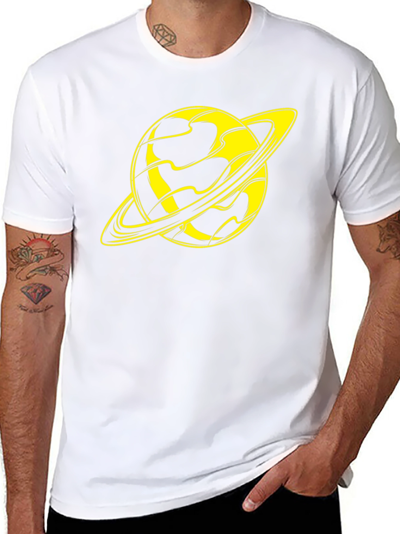Saturn Graphic T-Shirt - Stylish Black Tee