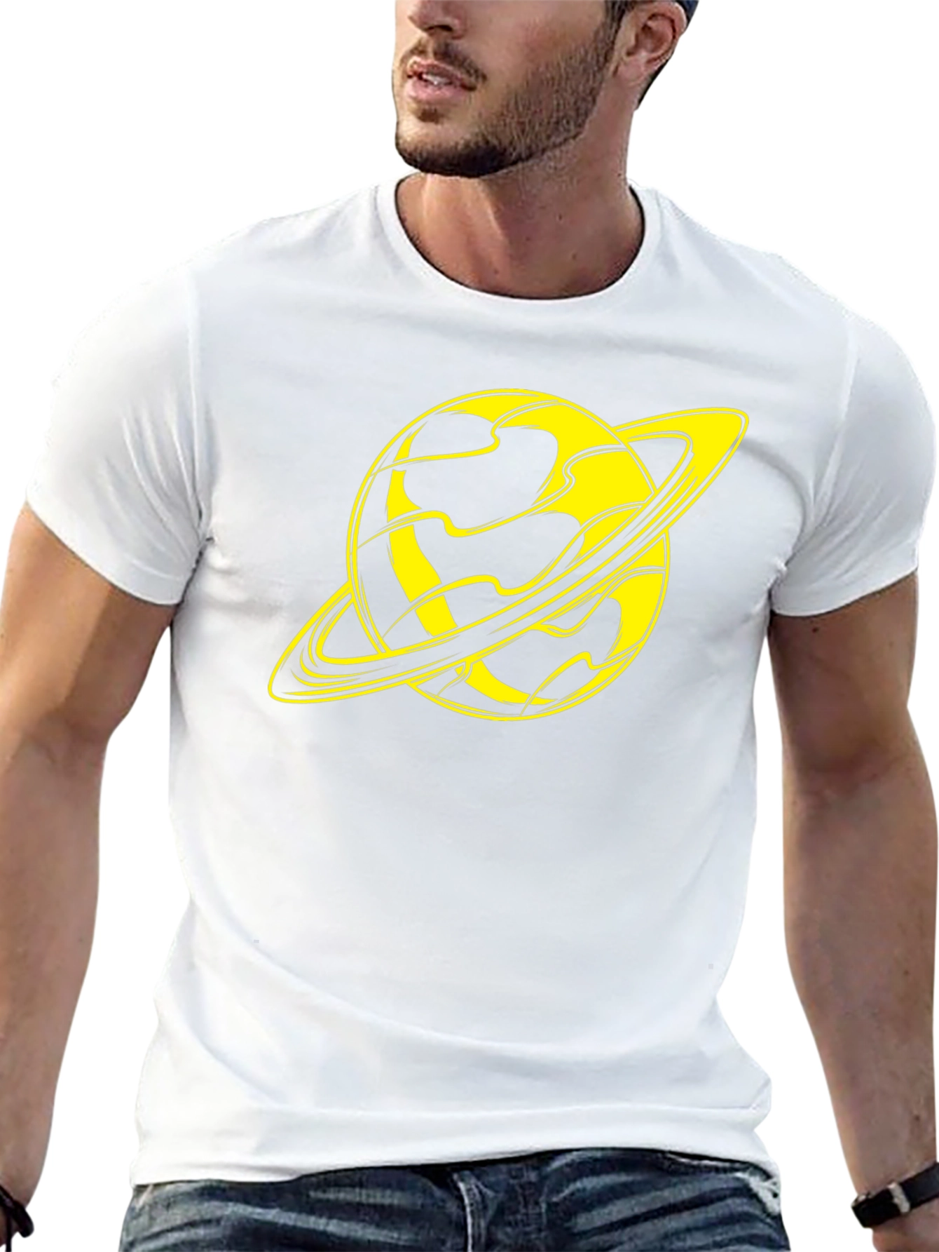 Saturn Graphic T-Shirt - Stylish Black Tee