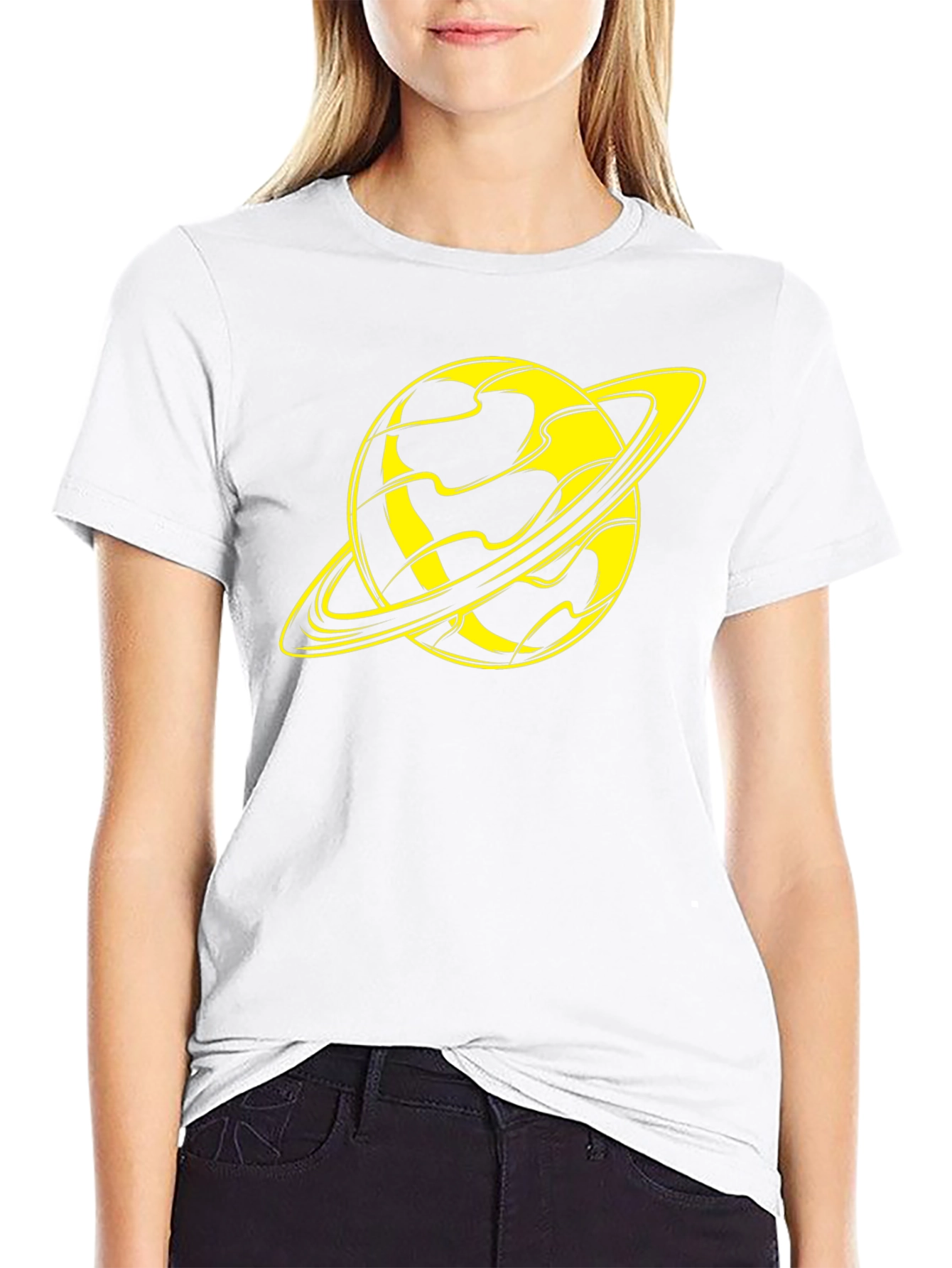 Saturn Graphic T-Shirt - Stylish Black Tee
