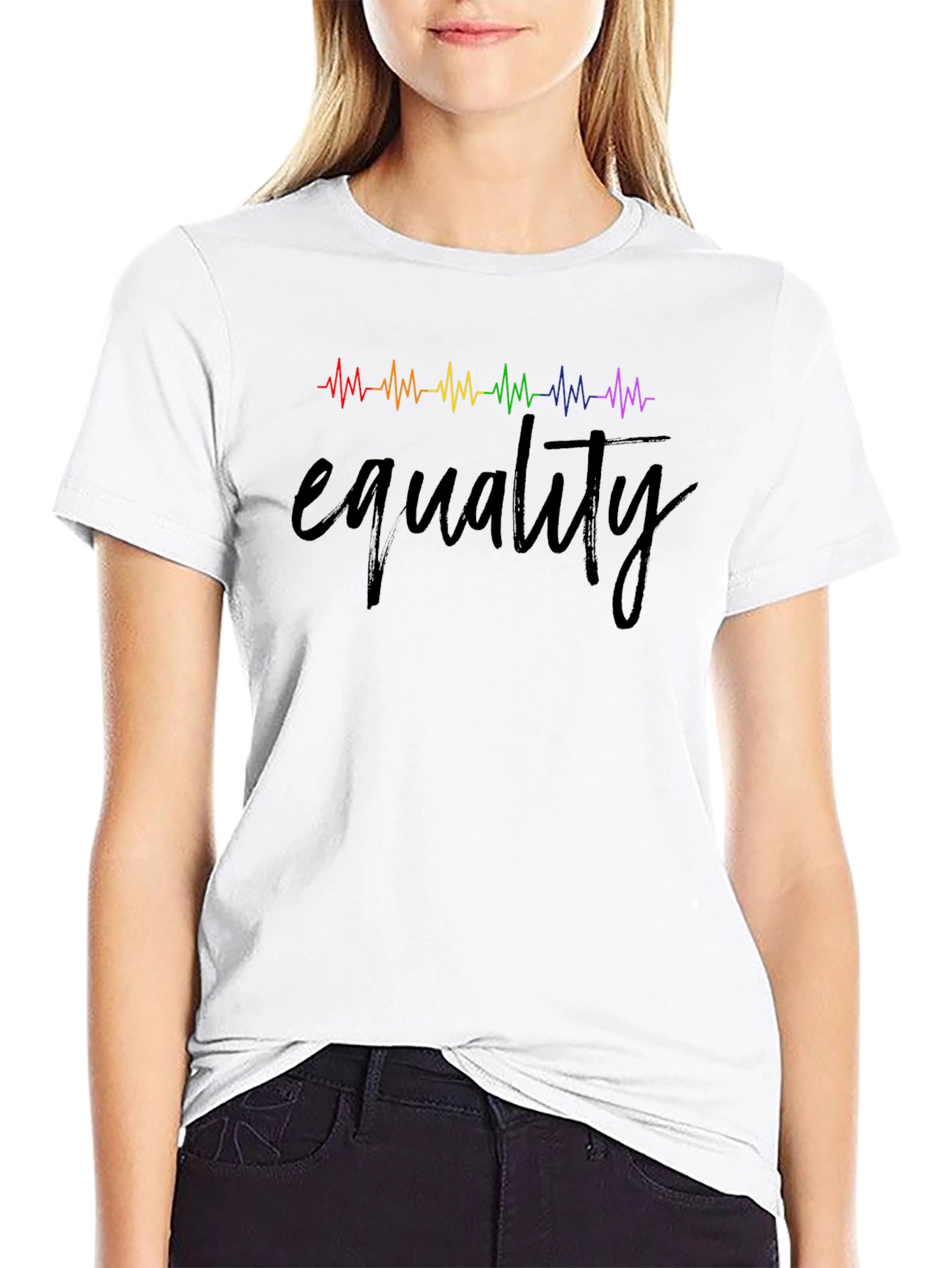 Equality Rainbow Heartbeat Tee