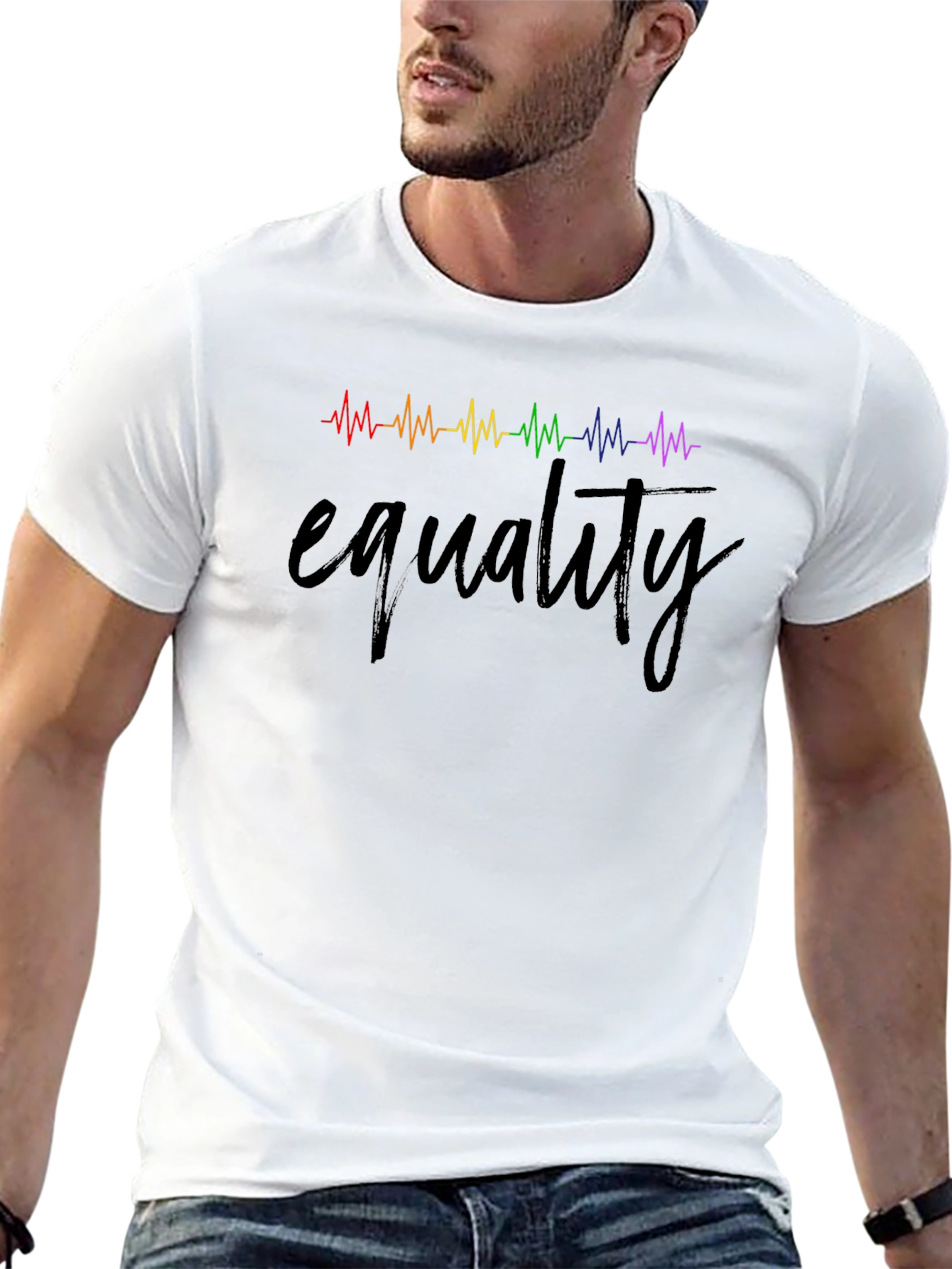 Equality Rainbow Heartbeat Tee