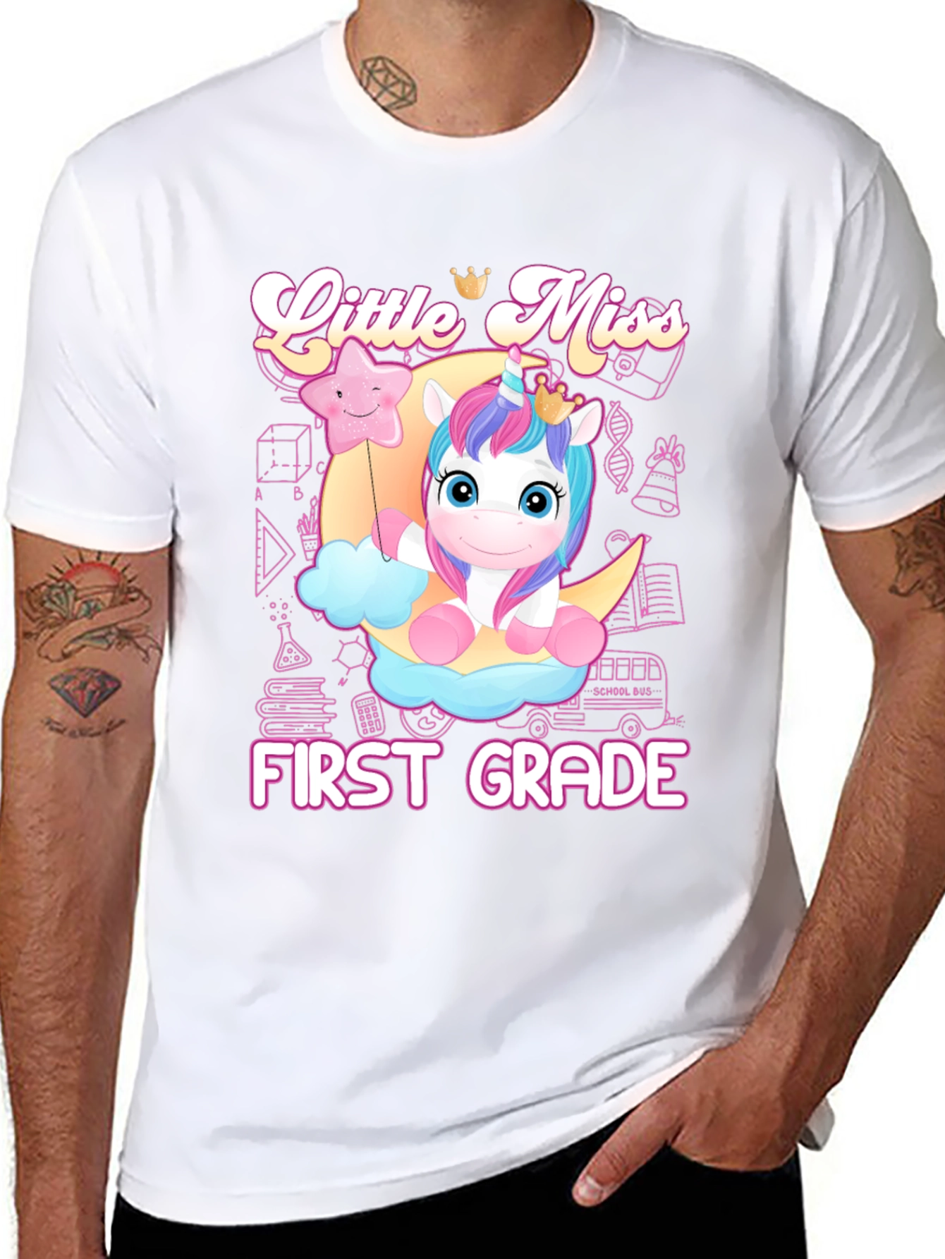 Little Miss First Grade Unicorn T-Shirt