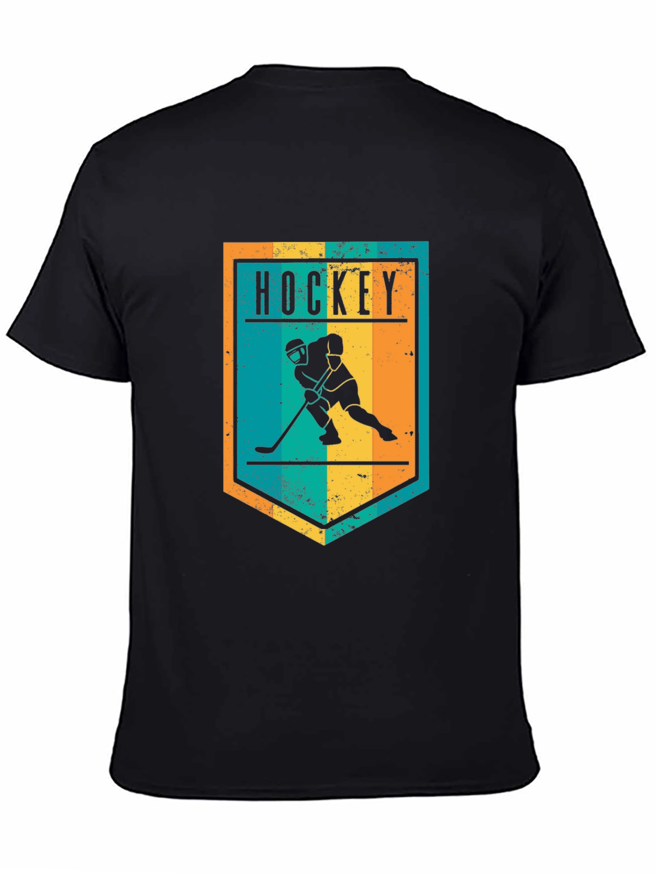 Hockey Graphic Tee - Retro Style Black T-Shirt