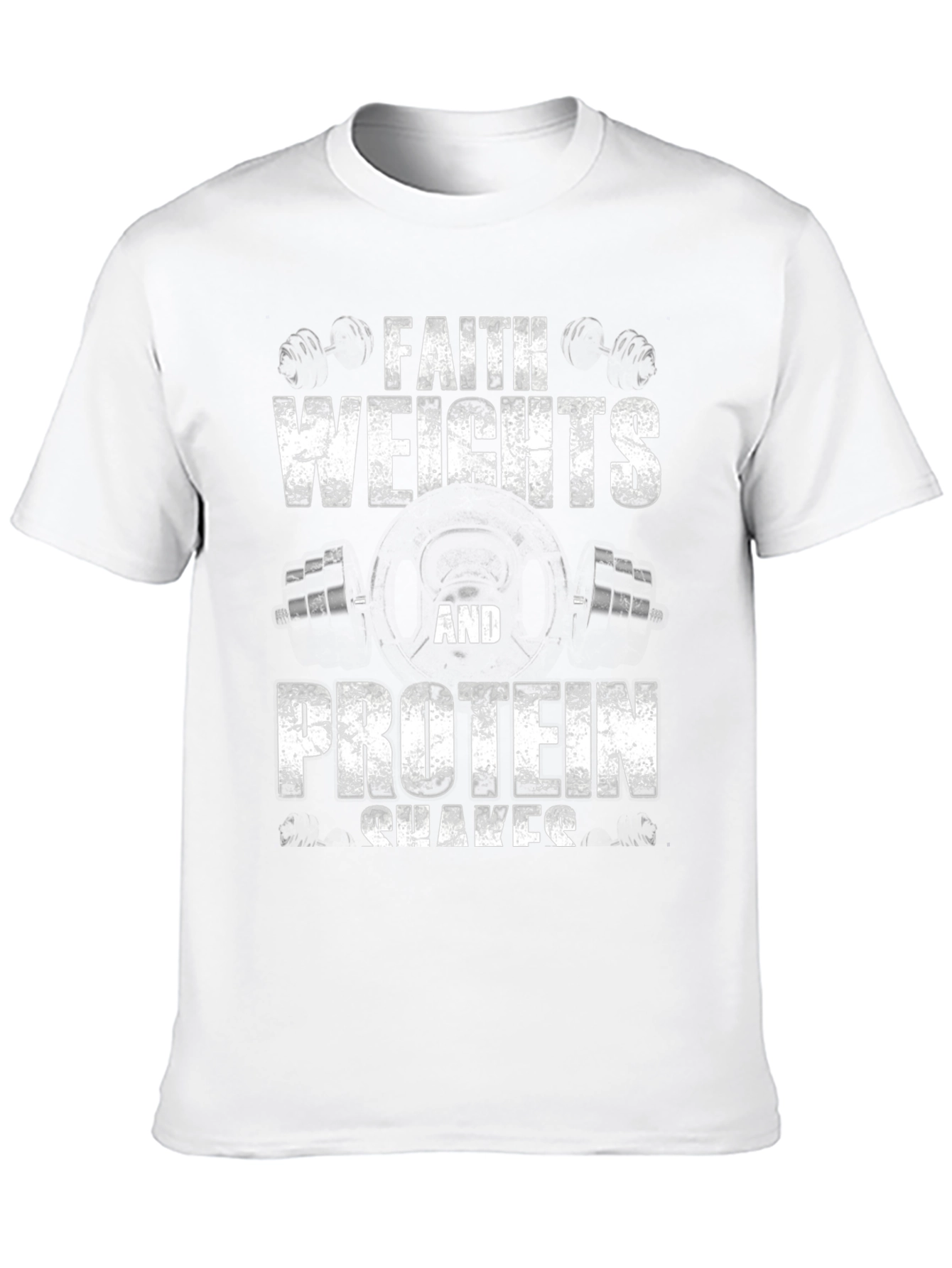 Faith Weights and Protein Shakes Graphic T-Shirt