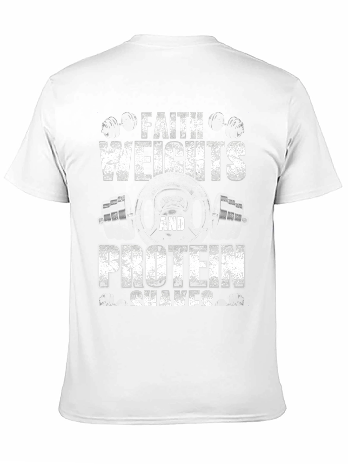 Faith Weights and Protein Shakes Graphic T-Shirt