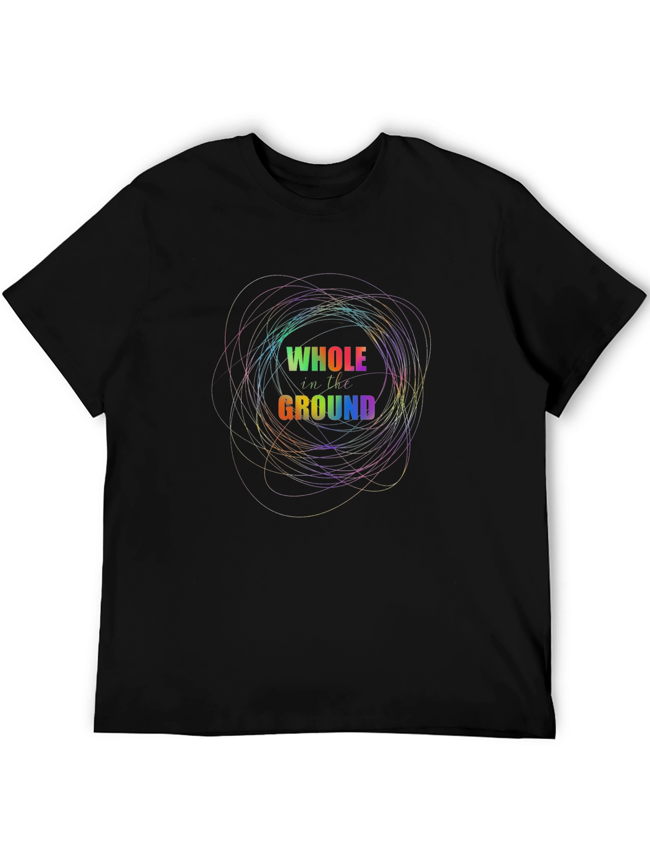 Rainbow Whole in the Ground Graphic Black T-Shirt