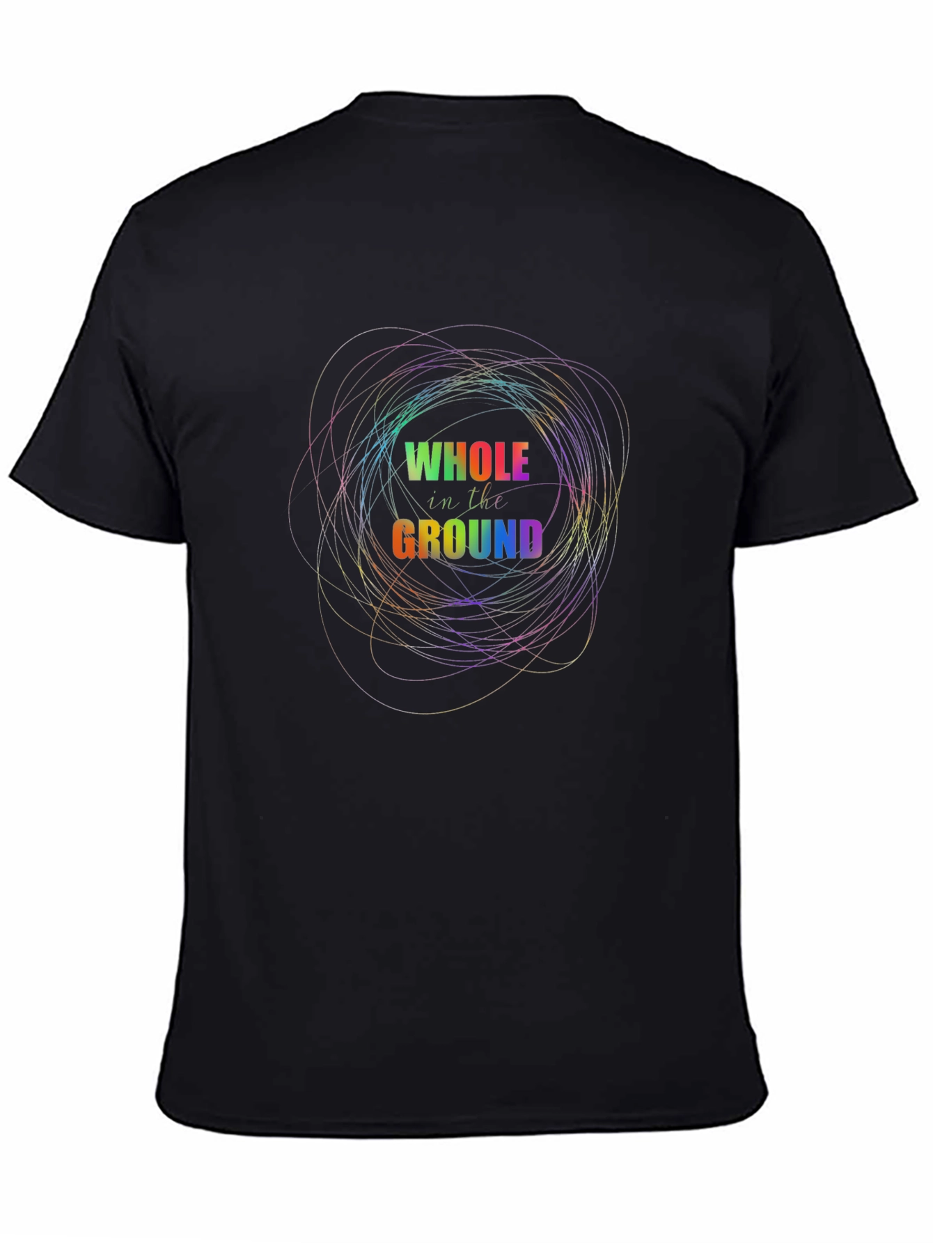 Rainbow Whole in the Ground Graphic Black T-Shirt
