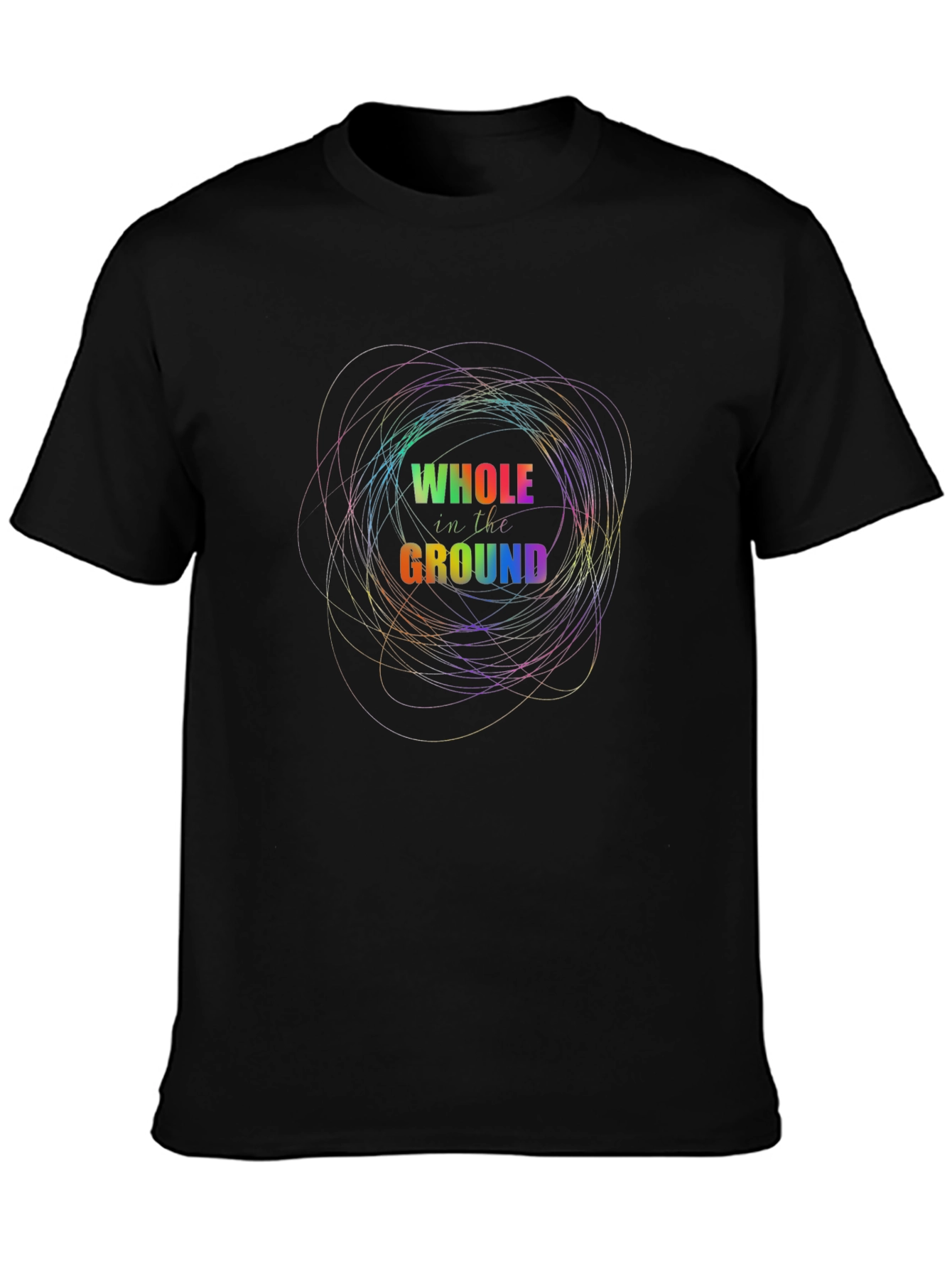Rainbow Whole in the Ground Graphic Black T-Shirt