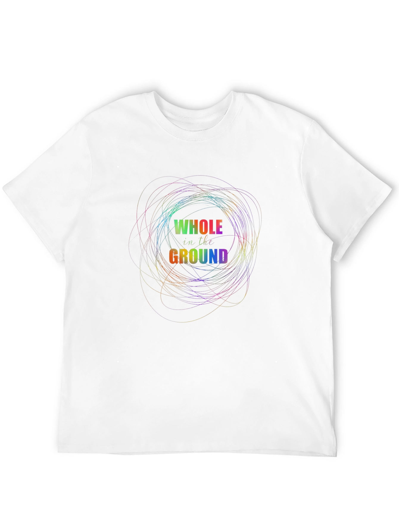Rainbow Whole in the Ground Graphic Black T-Shirt