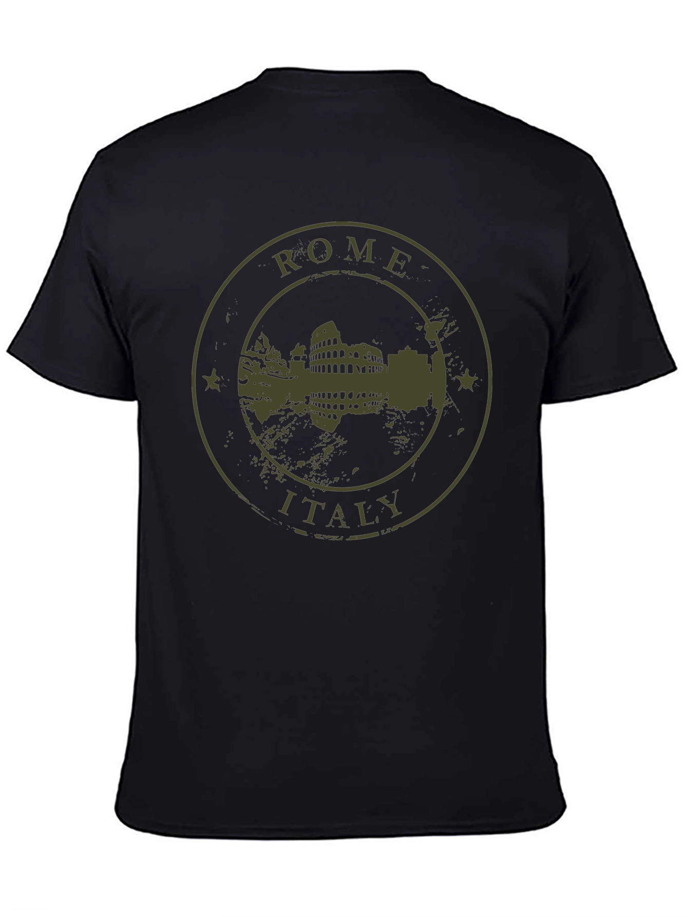 Rome Italy Coliseum Graphic T-Shirt - Black