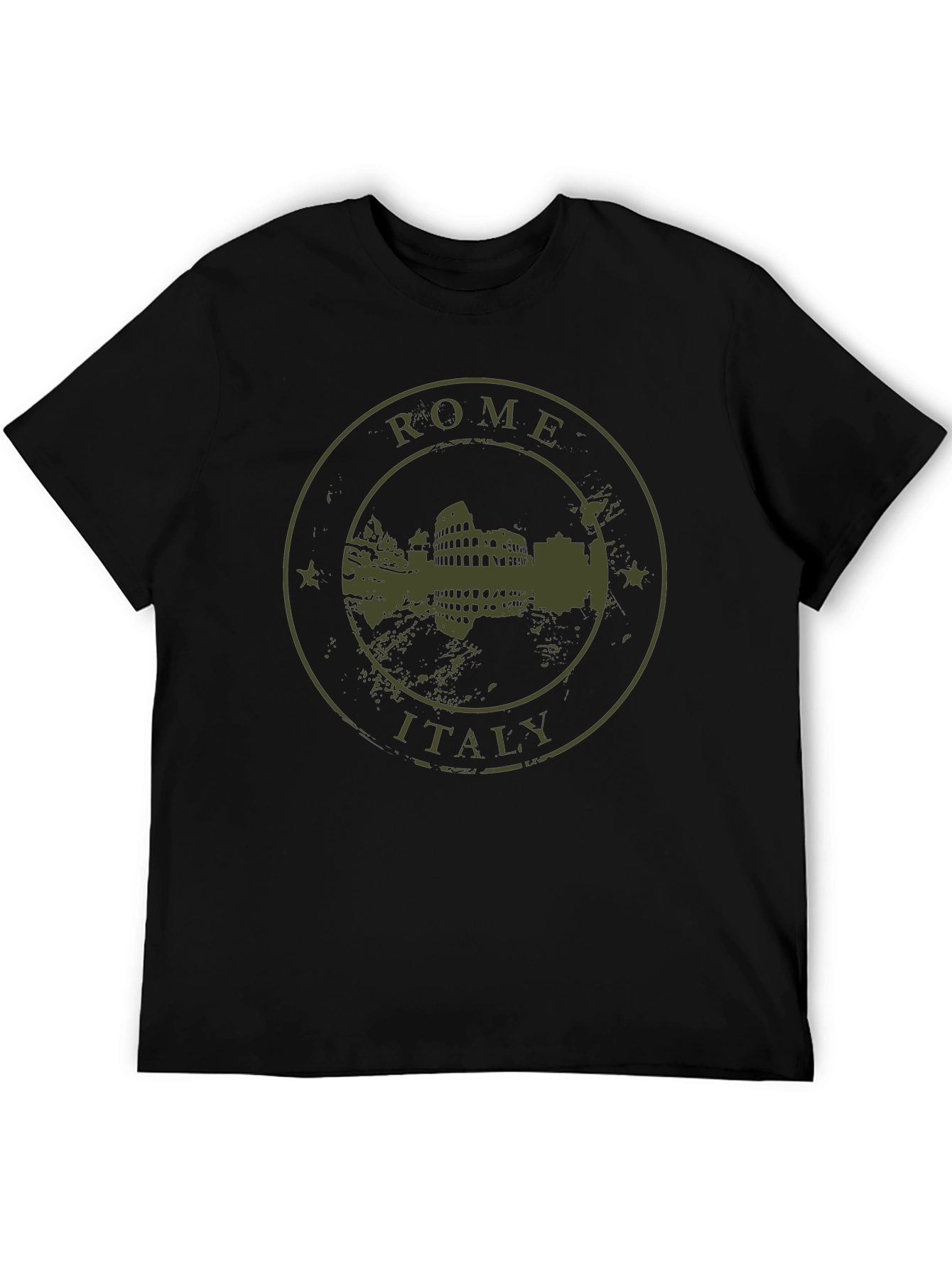 Rome Italy Coliseum Graphic T-Shirt - Black