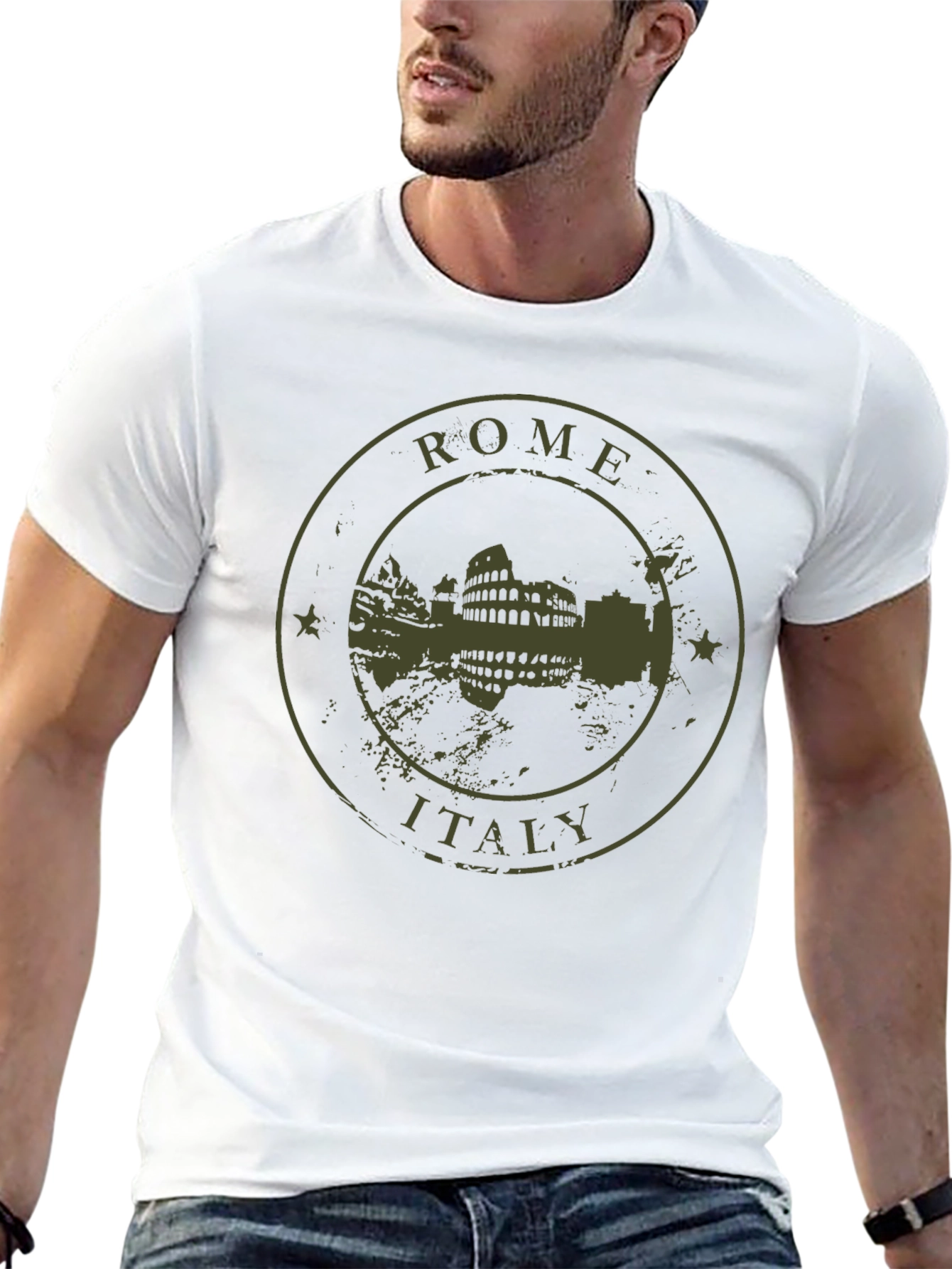 Rome Italy Coliseum Graphic T-Shirt - Black