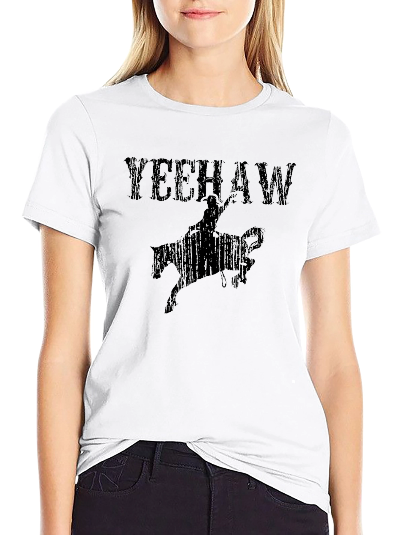 Yeehaw Cowboy Rodeo Graphic Tee - Black
