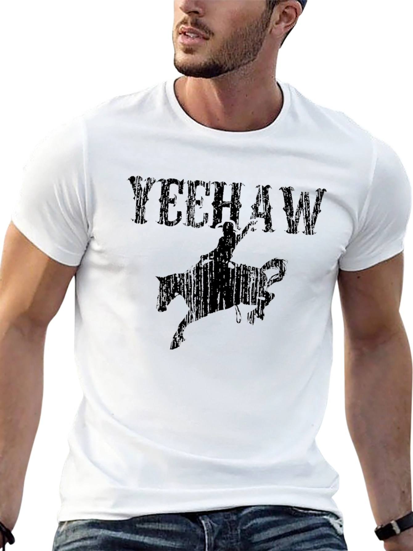 Yeehaw Cowboy Rodeo Graphic Tee - Black