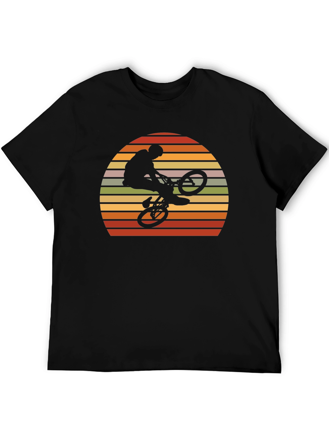 Retro BMX Rider Sunset Graphic Tee
